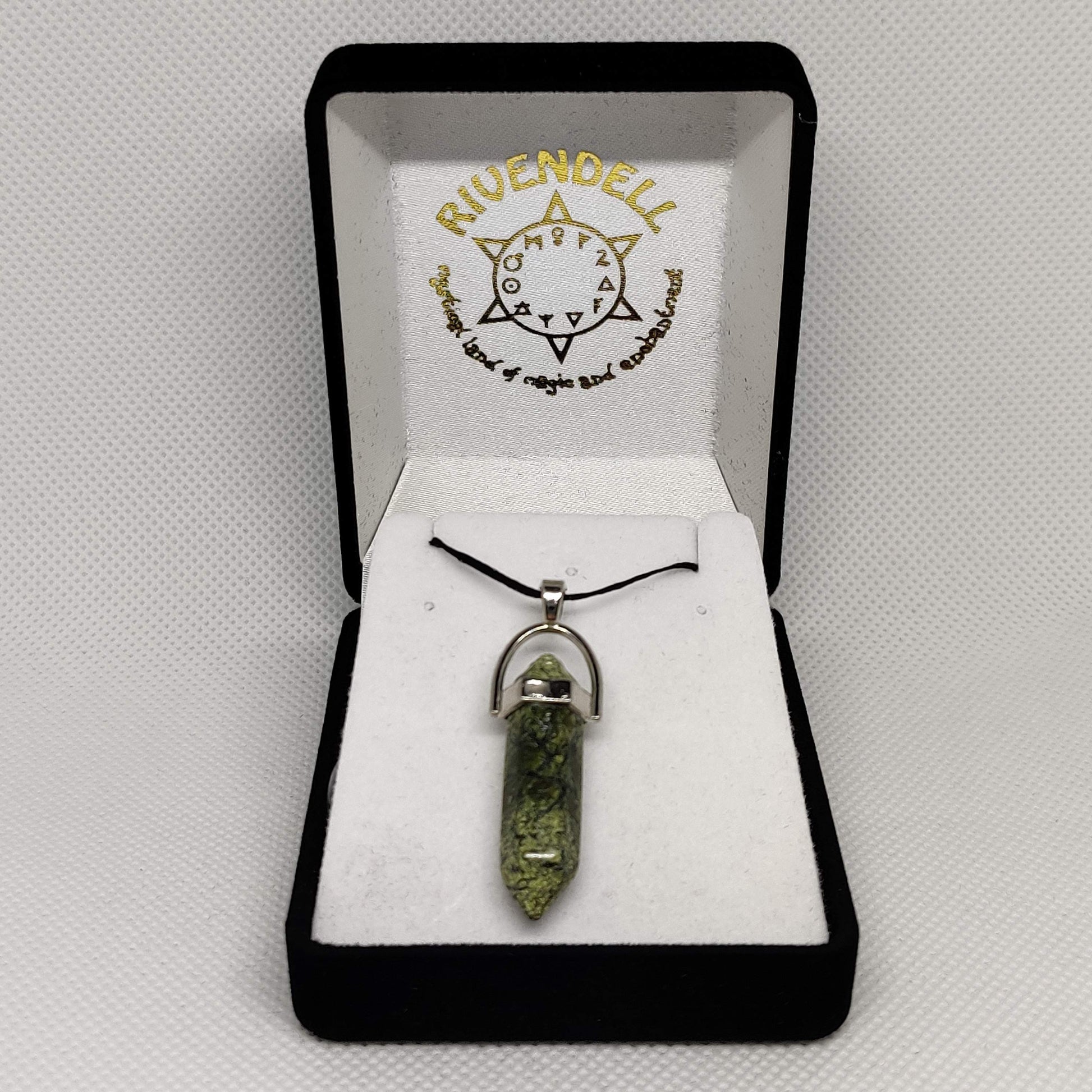 Dragon Blood Stone Crystal Point Pendant - Rivendell Shop