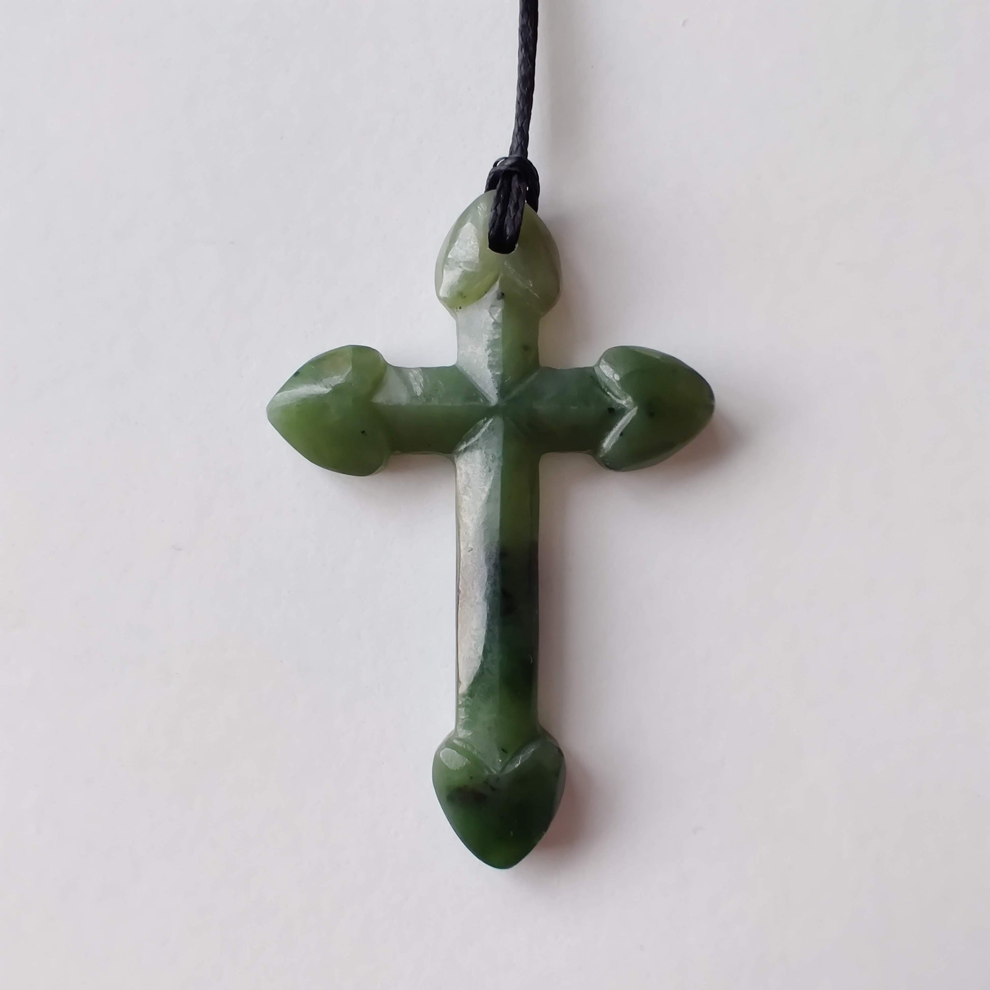 Large Greenstone Cross Pendant - Rivendell Shop