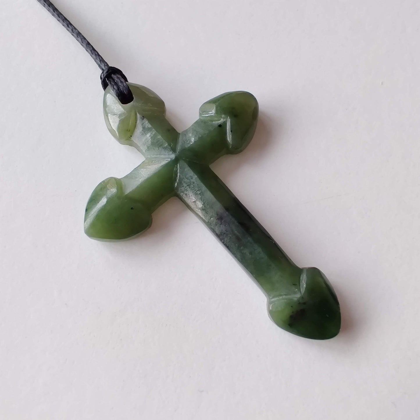 Large Greenstone Cross Pendant - Rivendell Shop