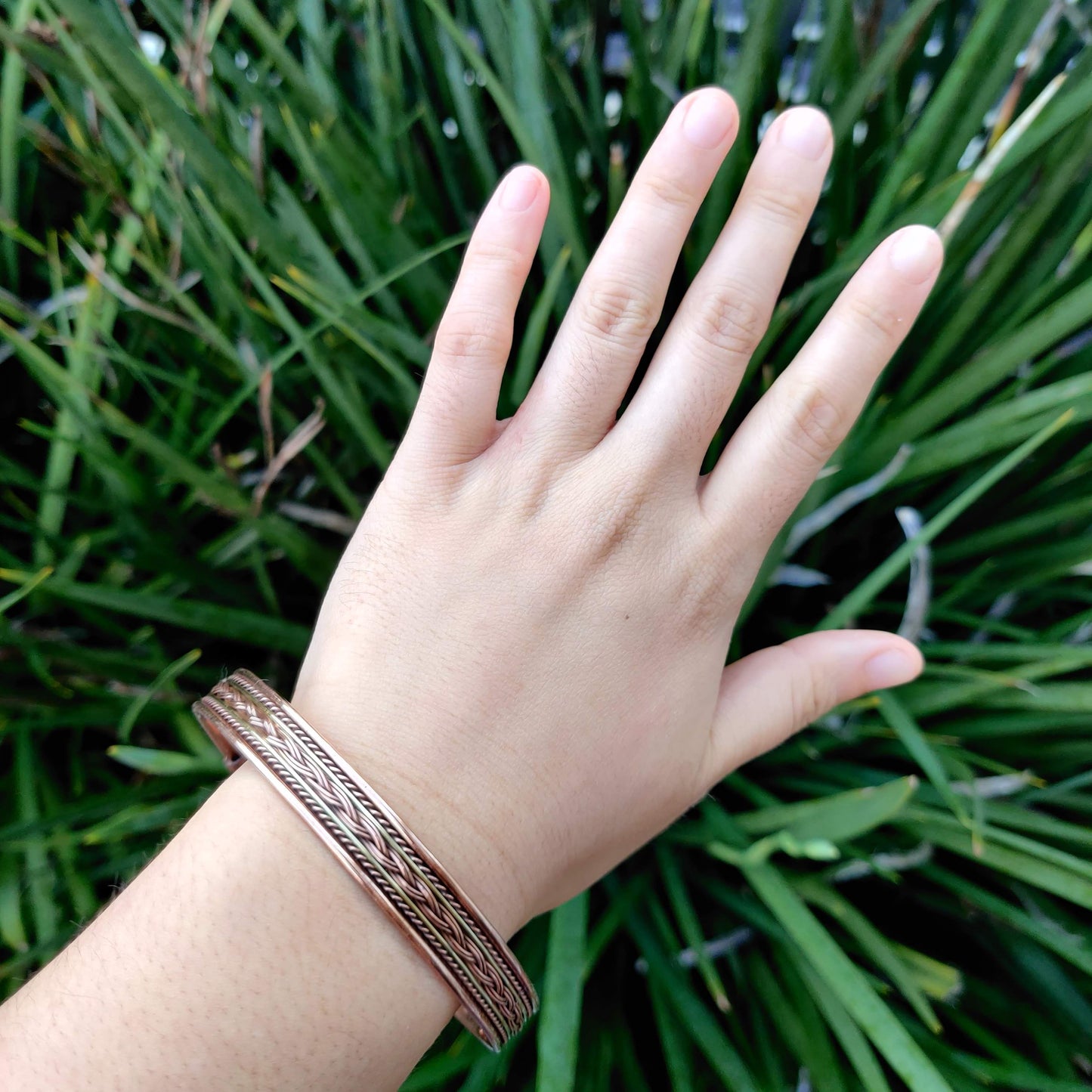 Woven Pattern Copper Magnetic Bracelet - Rivendell Shop