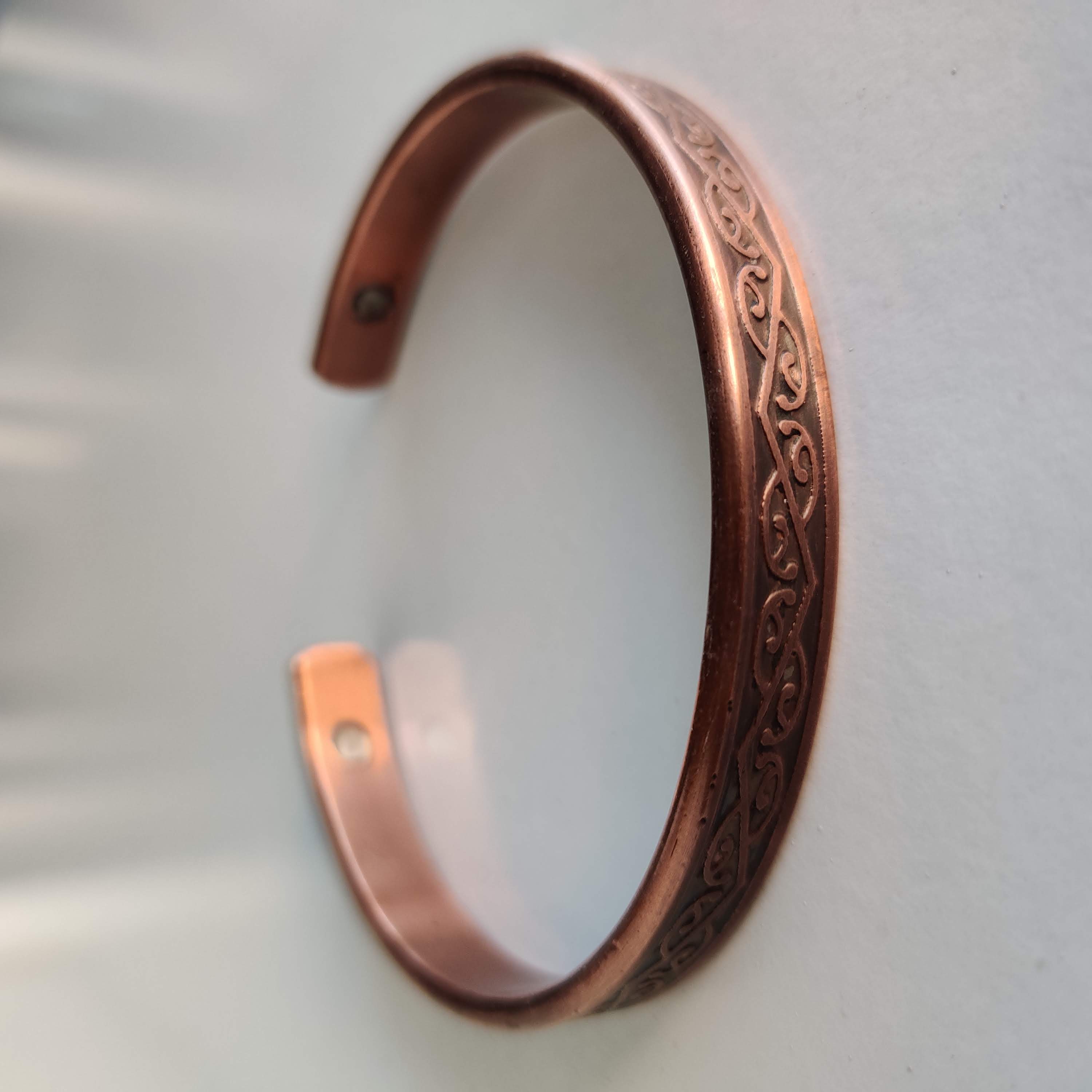 Kowhaiwhai Pattern Copper Magnetic Bracelet - Rivendell Shop