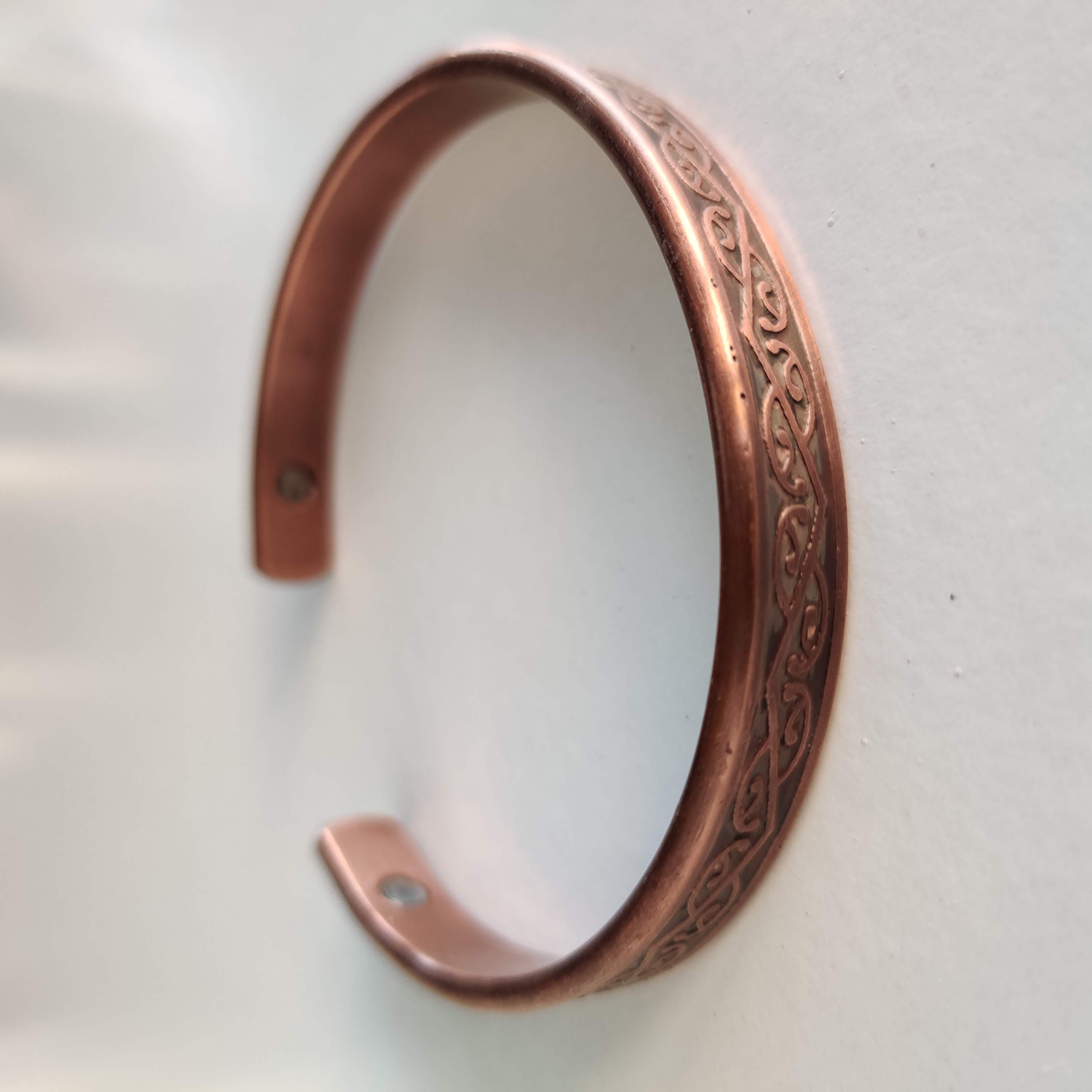 Kowhaiwhai Pattern Copper Magnetic Bracelet - Rivendell Shop