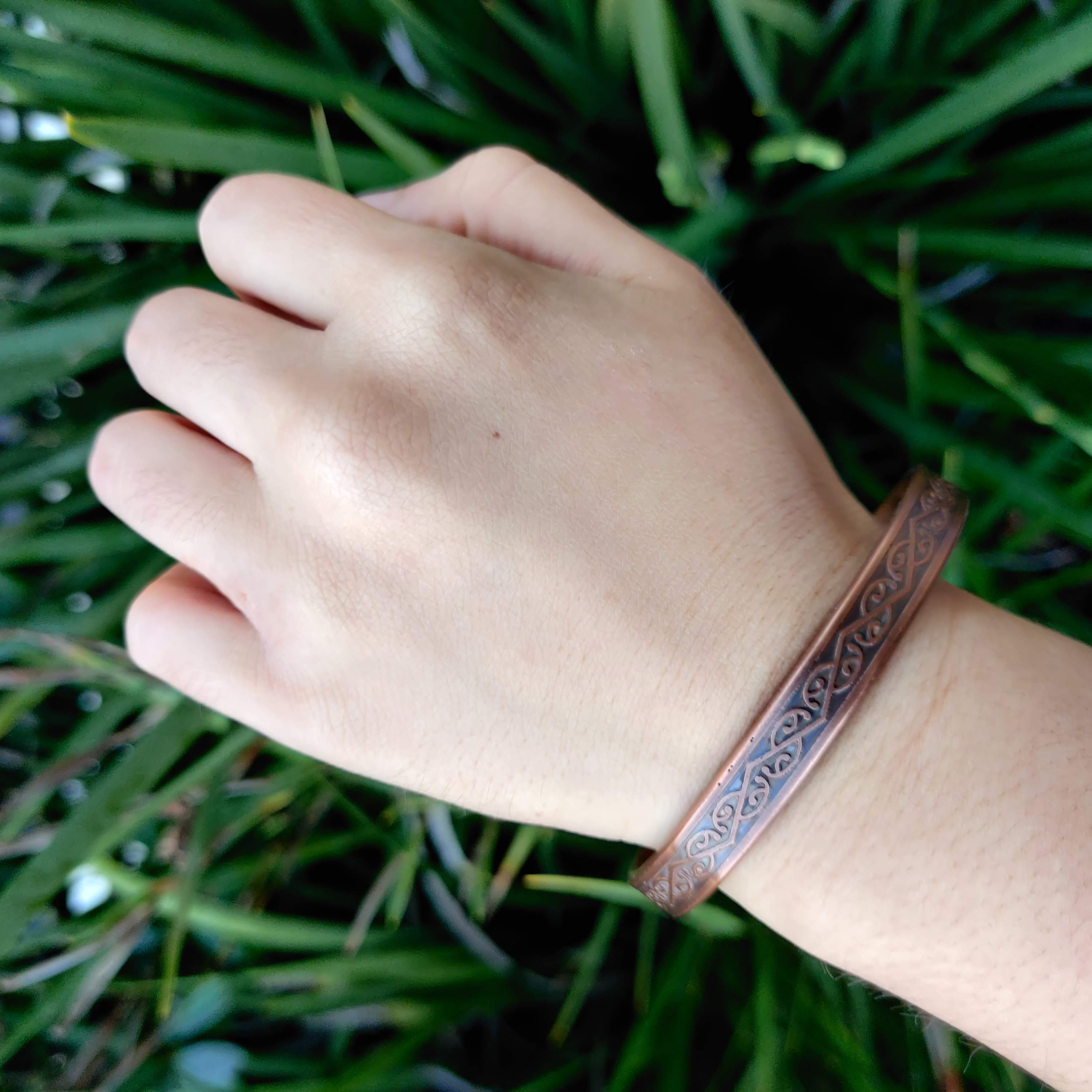 Kowhaiwhai Pattern Copper Magnetic Bracelet - Rivendell Shop