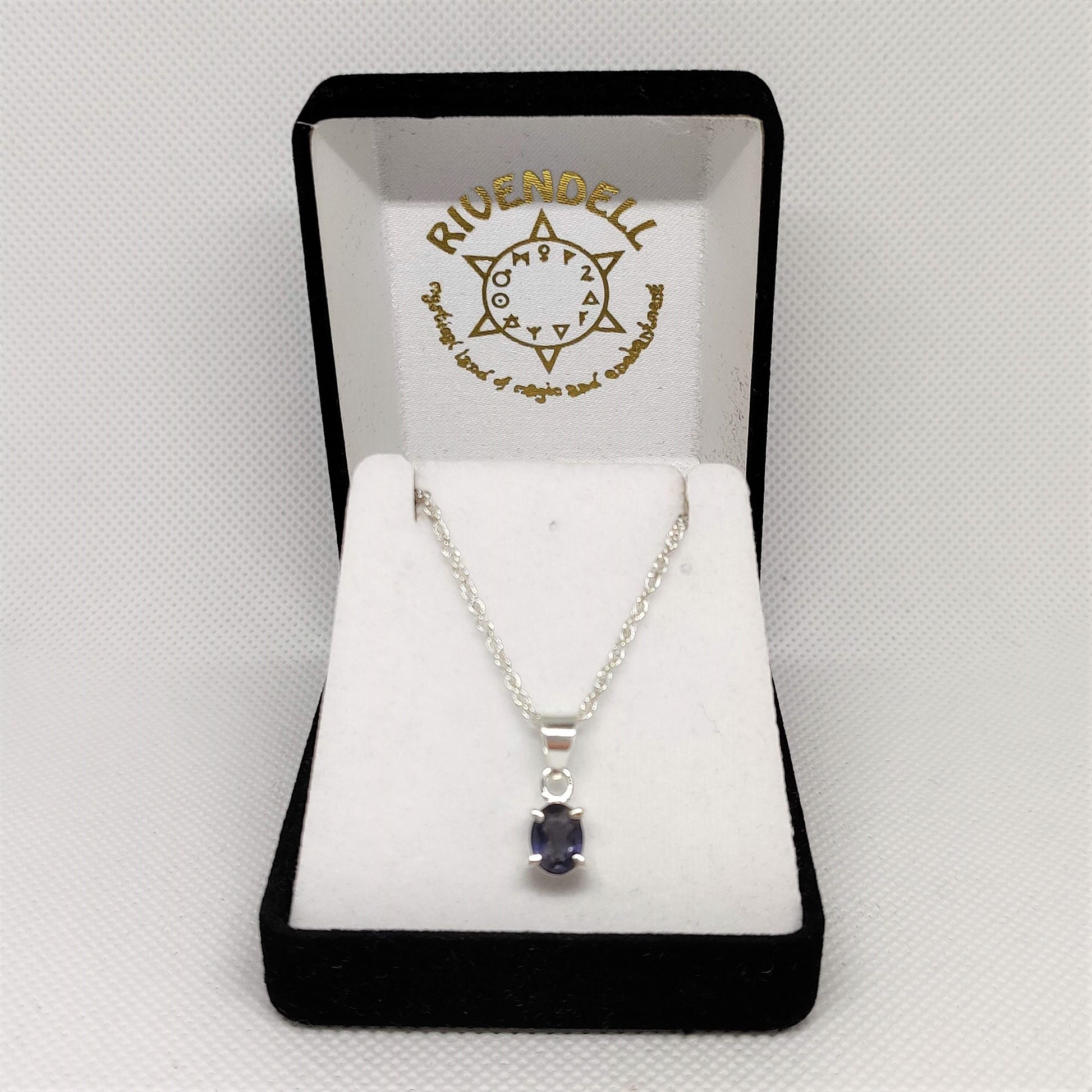 Oval Iolite 925 Sterling Silver Pendant - Rivendell Shop