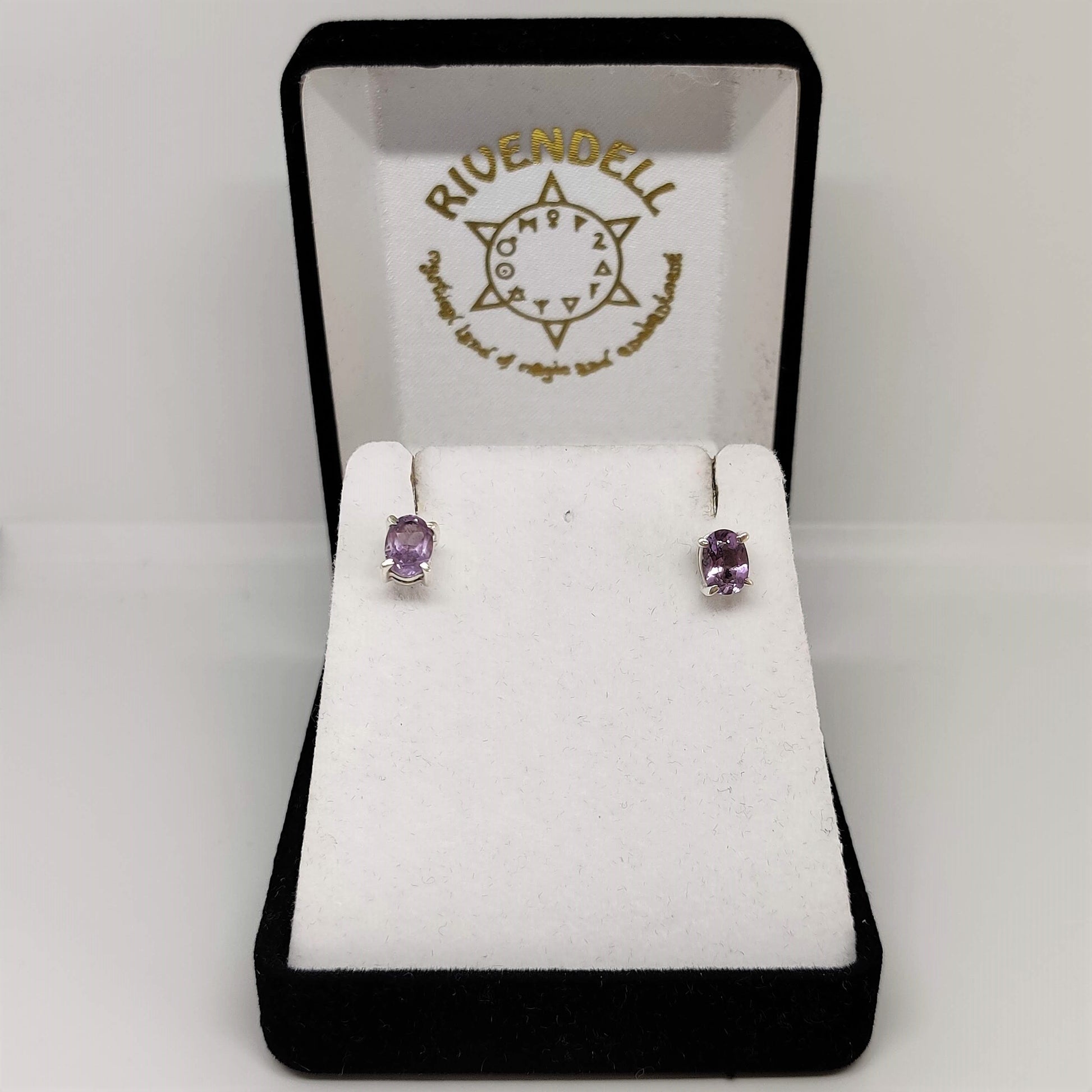 Oval Amethyst 925 Sterling Silver Studs - Rivendell Shop