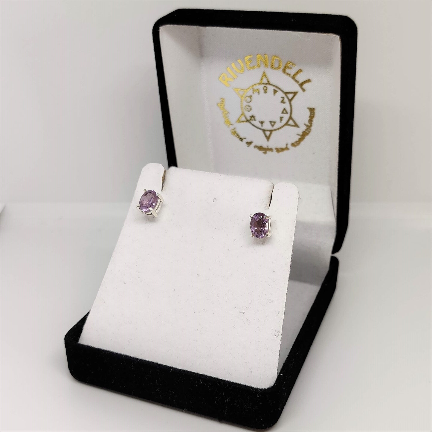 Oval Amethyst 925 Sterling Silver Studs - Rivendell Shop