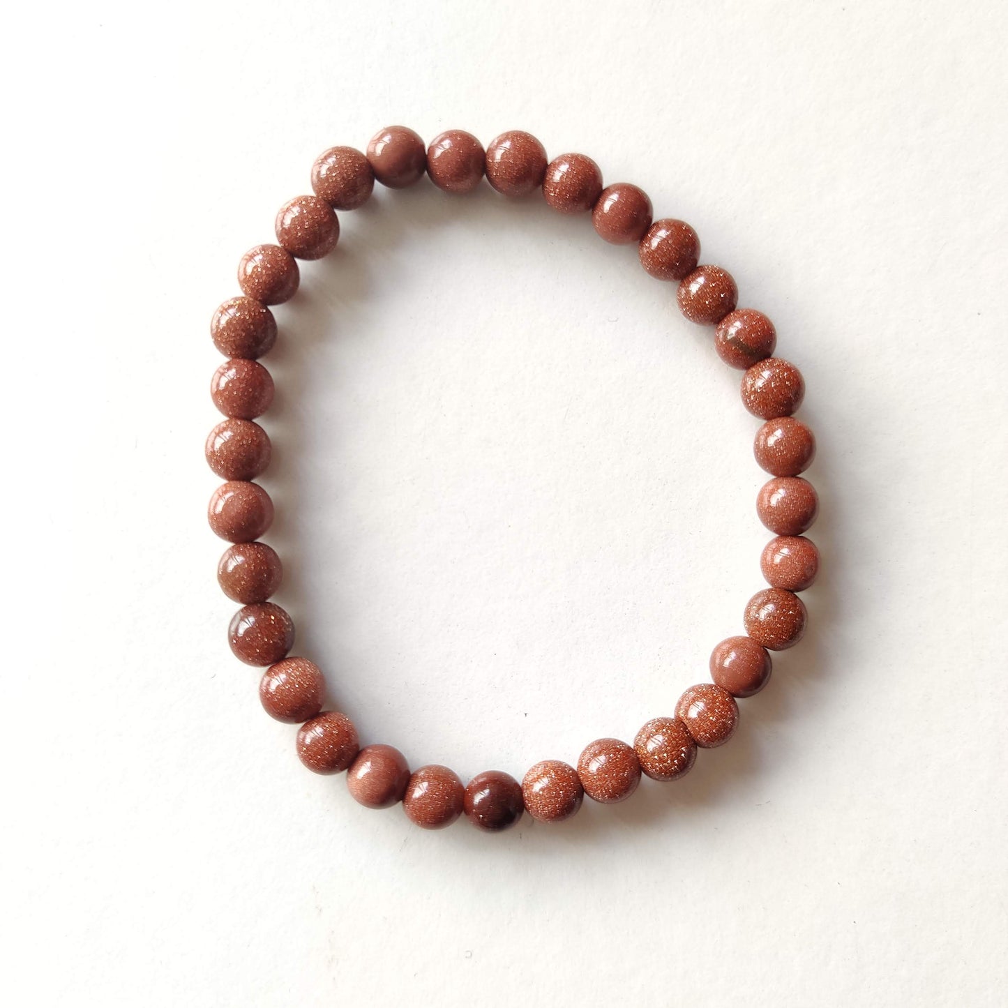 Goldstone Round Bead Crystal Bracelet - Rivendell Shop