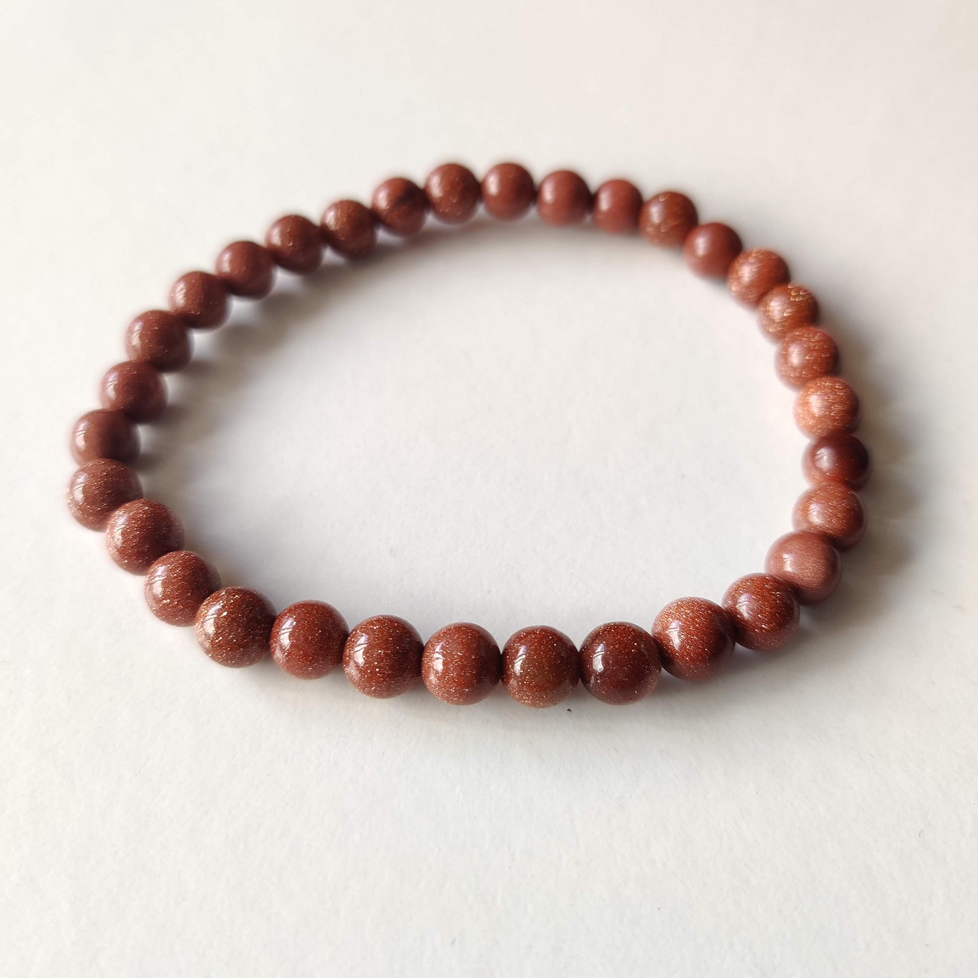 Goldstone Round Bead Crystal Bracelet - Rivendell Shop