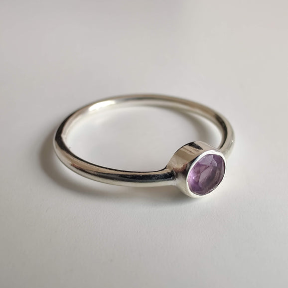 Amethyst Delicate 925 Sterling Silver Ring - Rivendell Shop