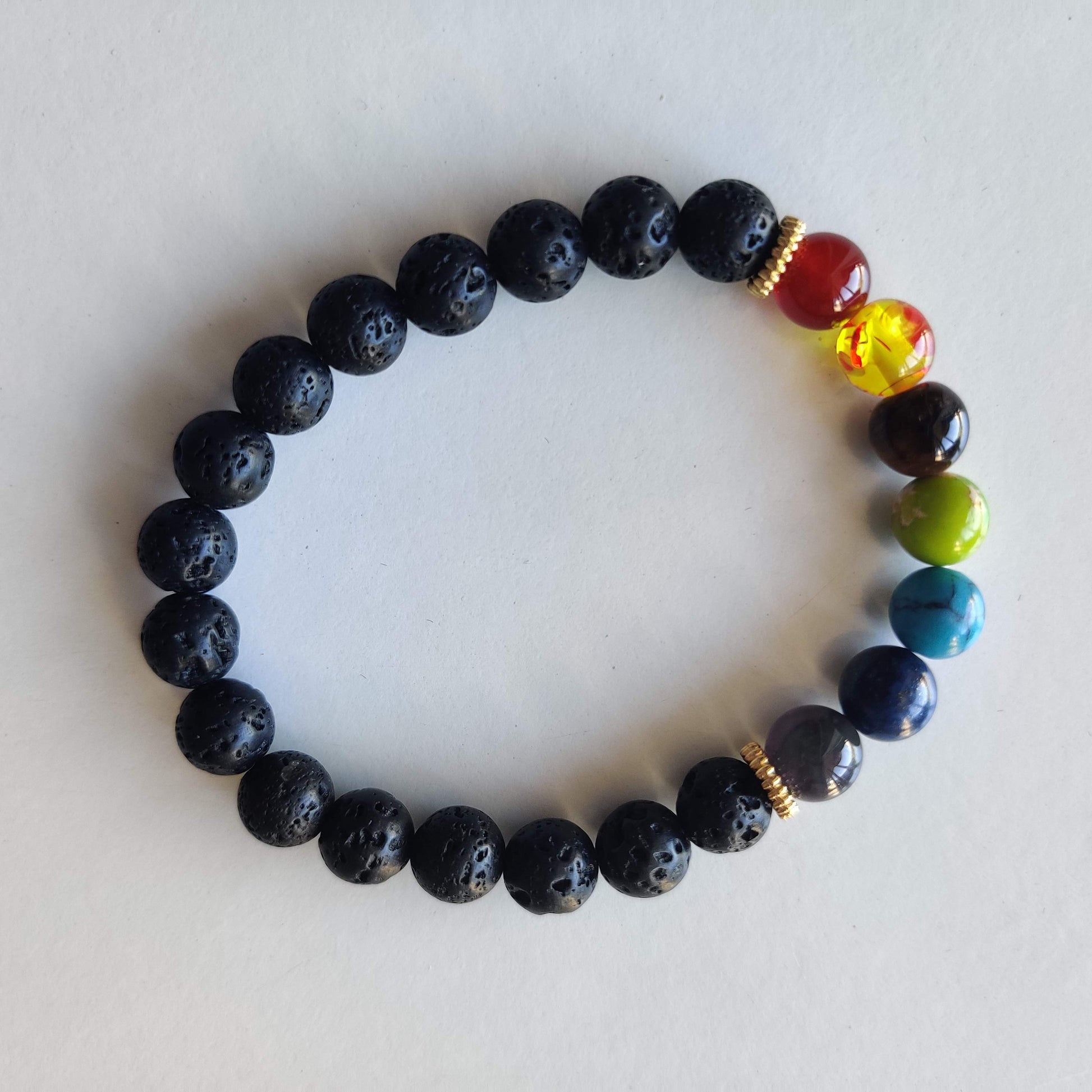 Chakra Lava Stone Bracelet - Rivendell Shop