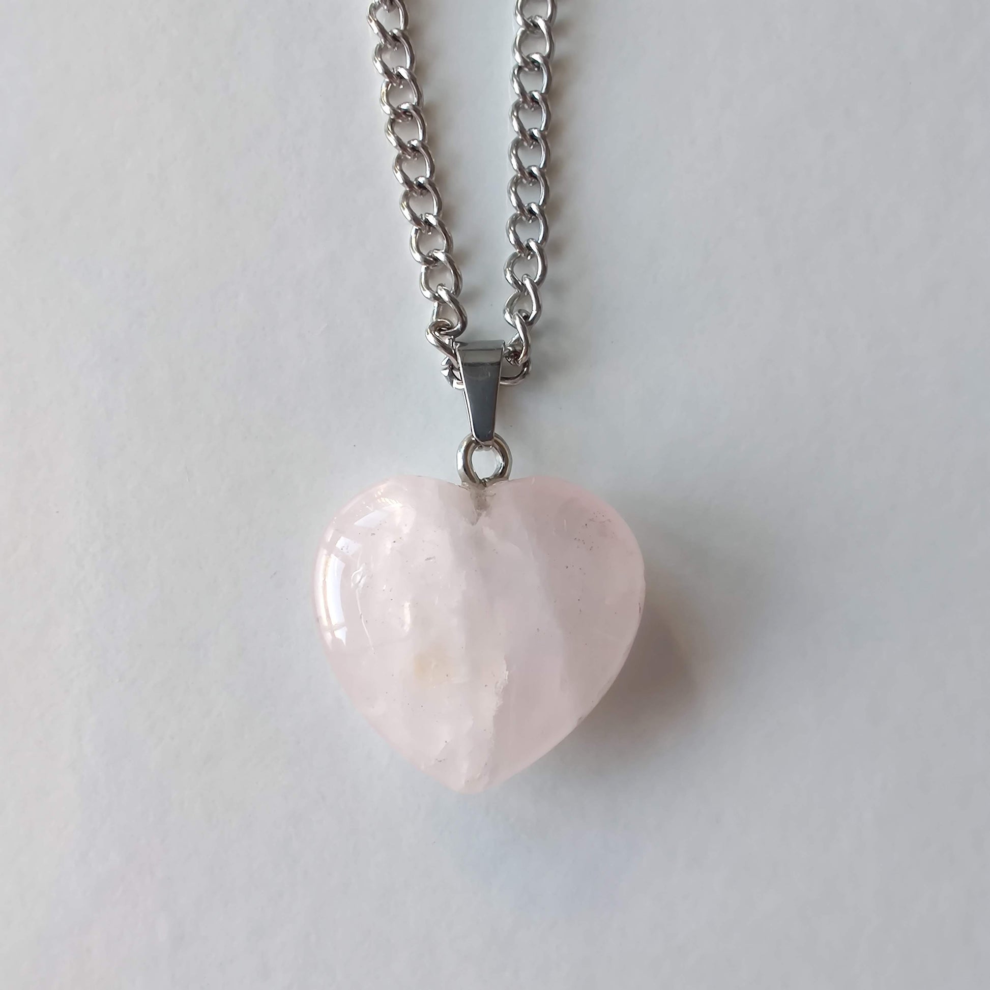 Rose Quartz Heart Pendant - Rivendell Shop