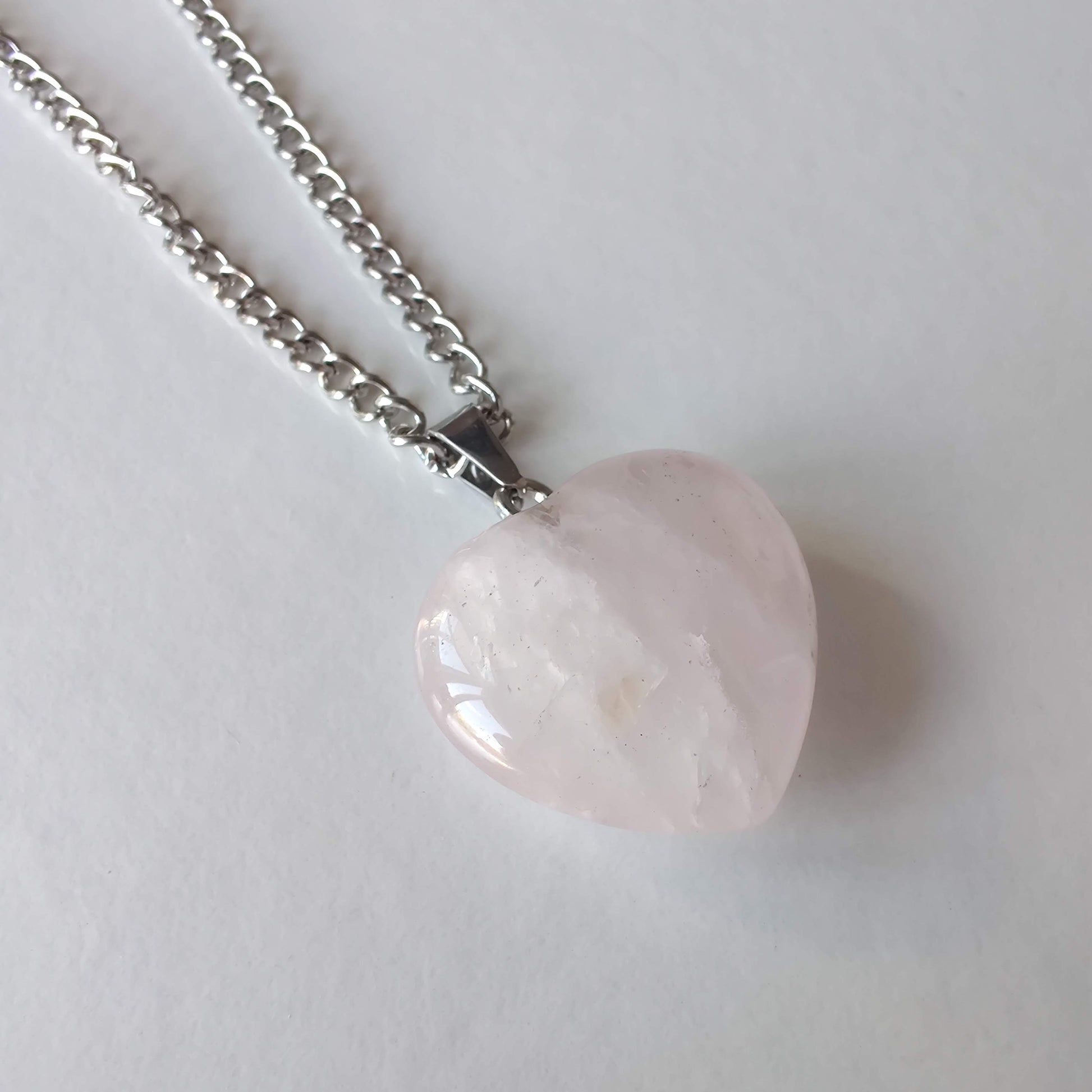 Rose Quartz Heart Pendant - Rivendell Shop