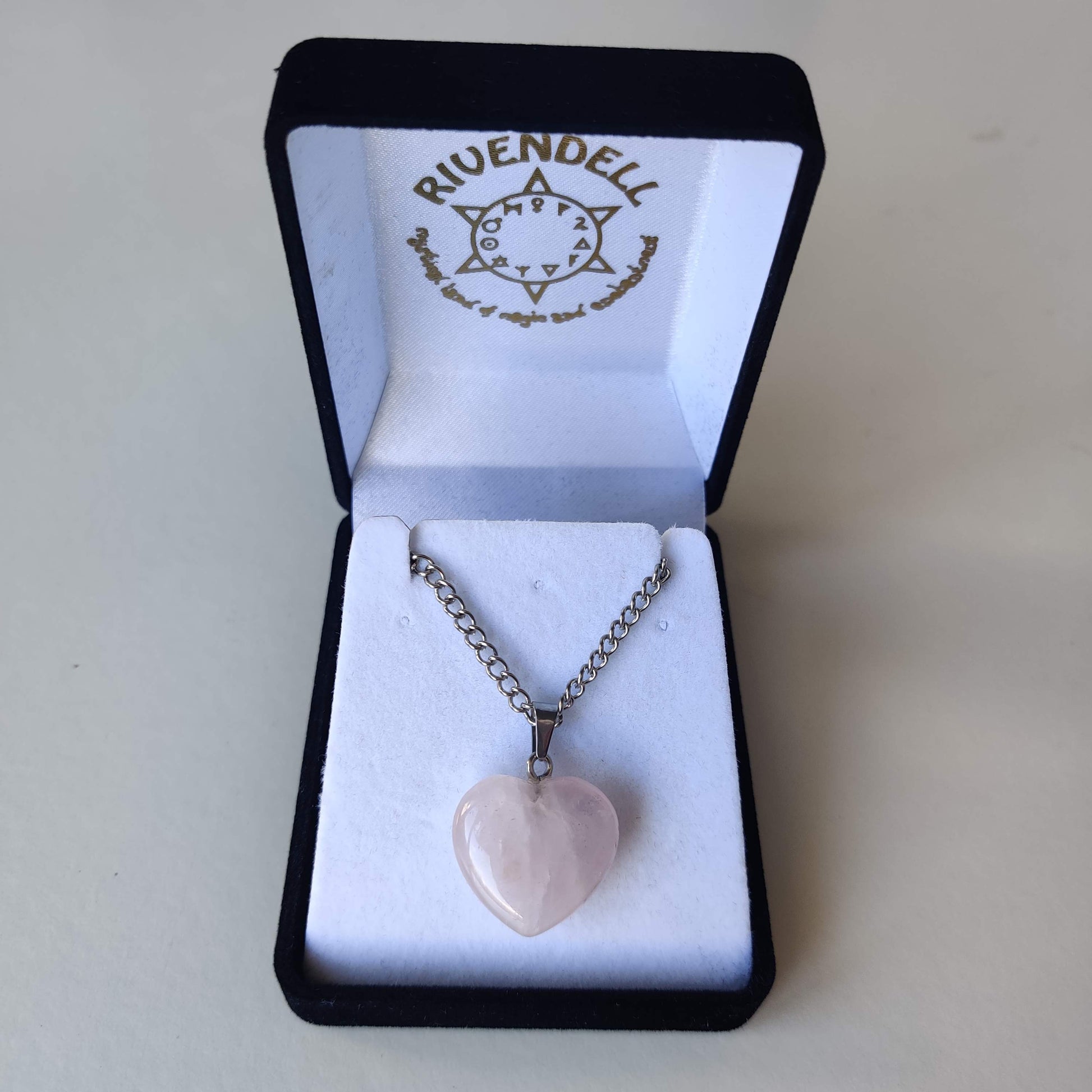 Rose Quartz Heart Pendant - Rivendell Shop