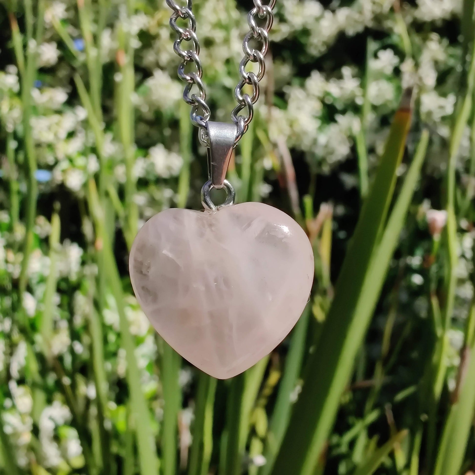 Rose Quartz Heart Pendant - Rivendell Shop