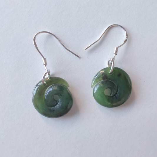 Koru Greenstone Earrings - Rivendell Shop