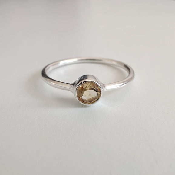 Citrine Delicate 925 Sterling Silver Ring - Rivendell Shop