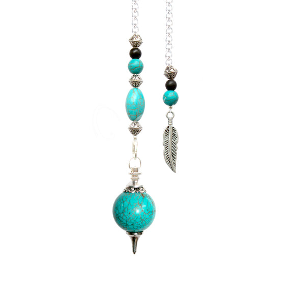 Turquoise howlite pendulum - Rivendell Shop