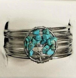 Turquoise Howlite Tree of Life Bracelet - Rivendell Shop