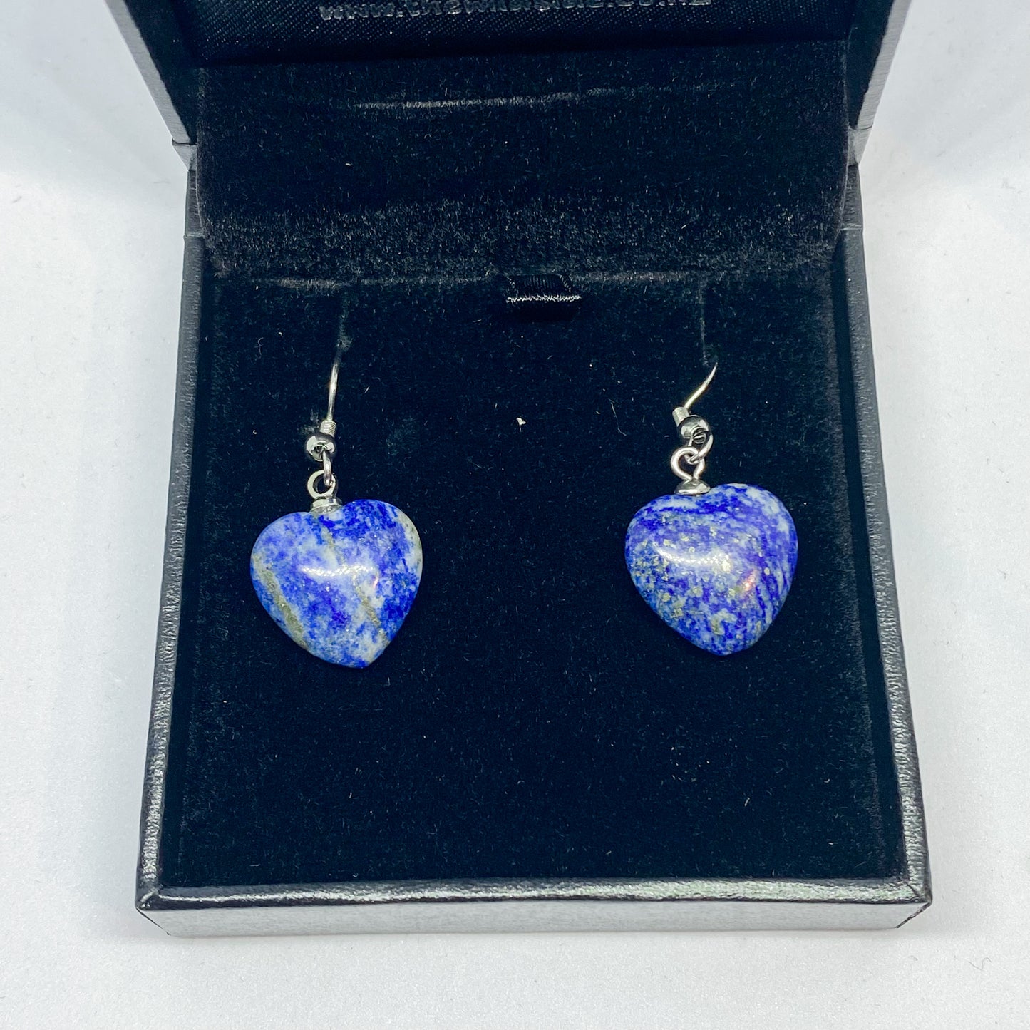 Lapis Lazuli Heart Earrings - Rivendell Shop