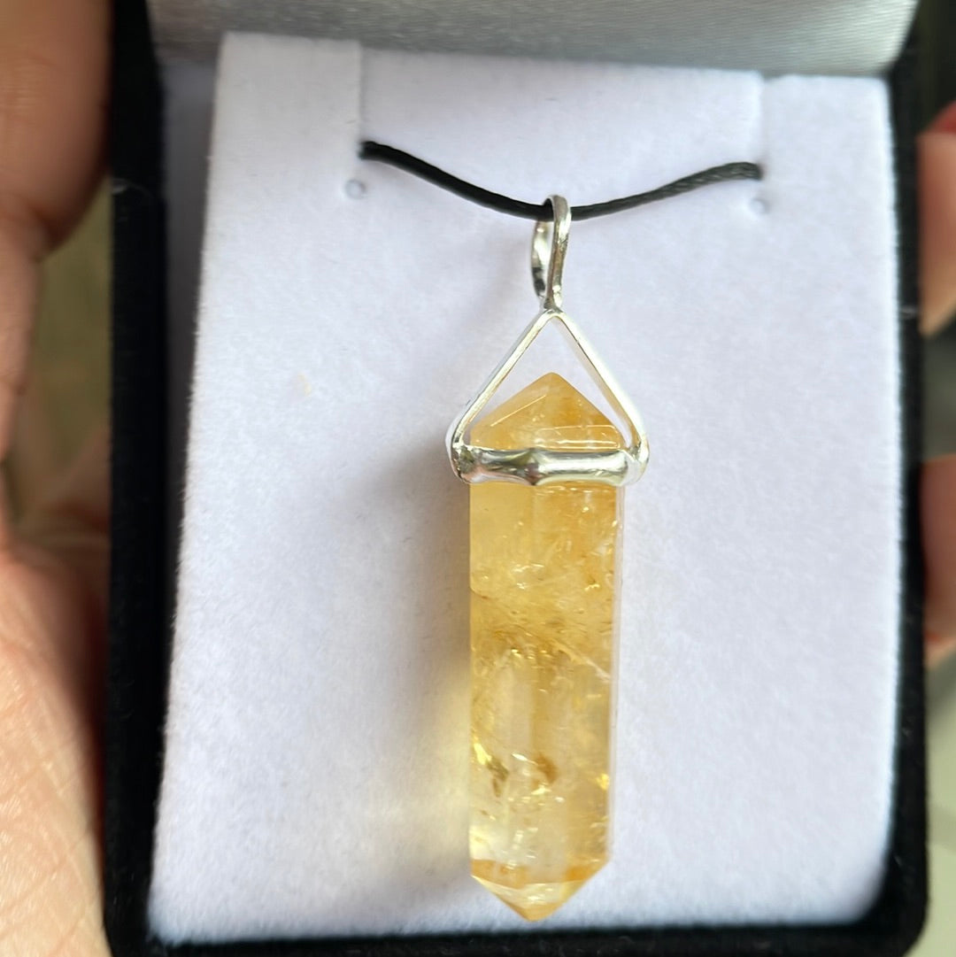 Citrine silver point pendant - Rivendell Shop