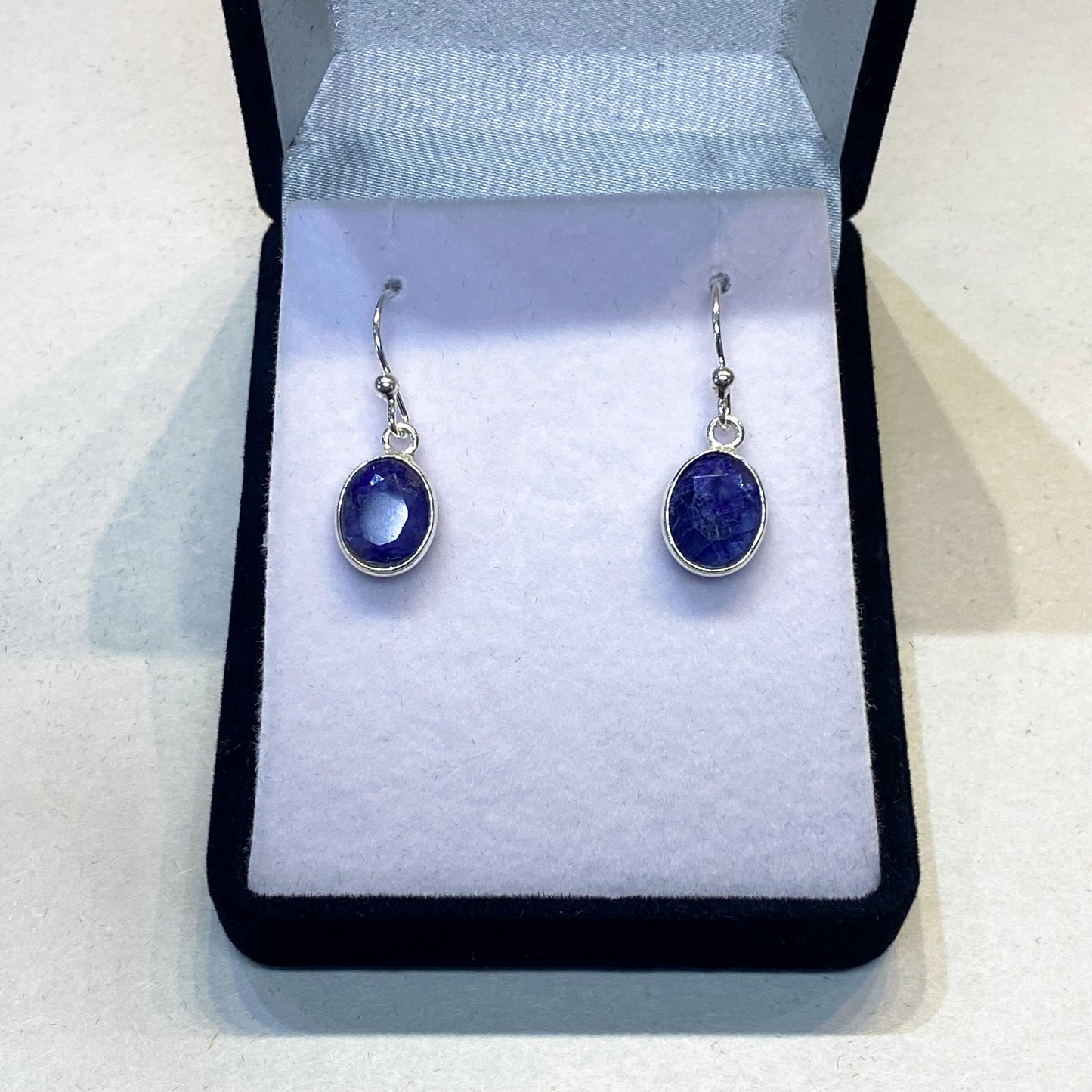 Blue Sapphire Oval Earrings - Rivendell Shop