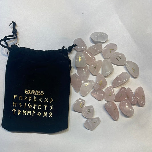 Rose quartz runes - Rivendell Shop