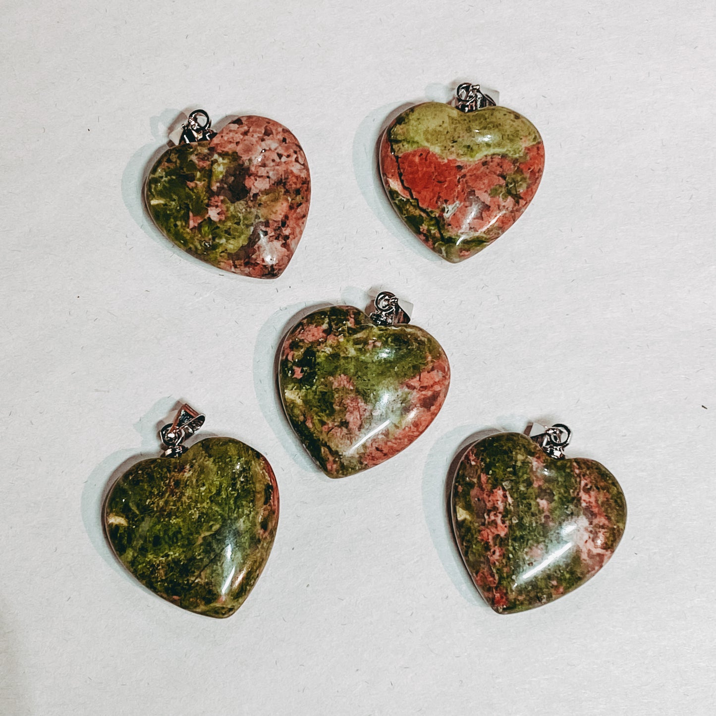 Unakite Heart Pendant - Rivendell Shop