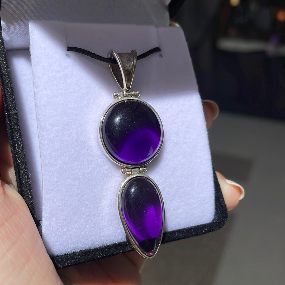 Sterling silver amethyst pendant - Rivendell Shop