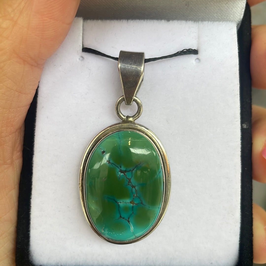 Turquoise silver pendant - Rivendell Shop