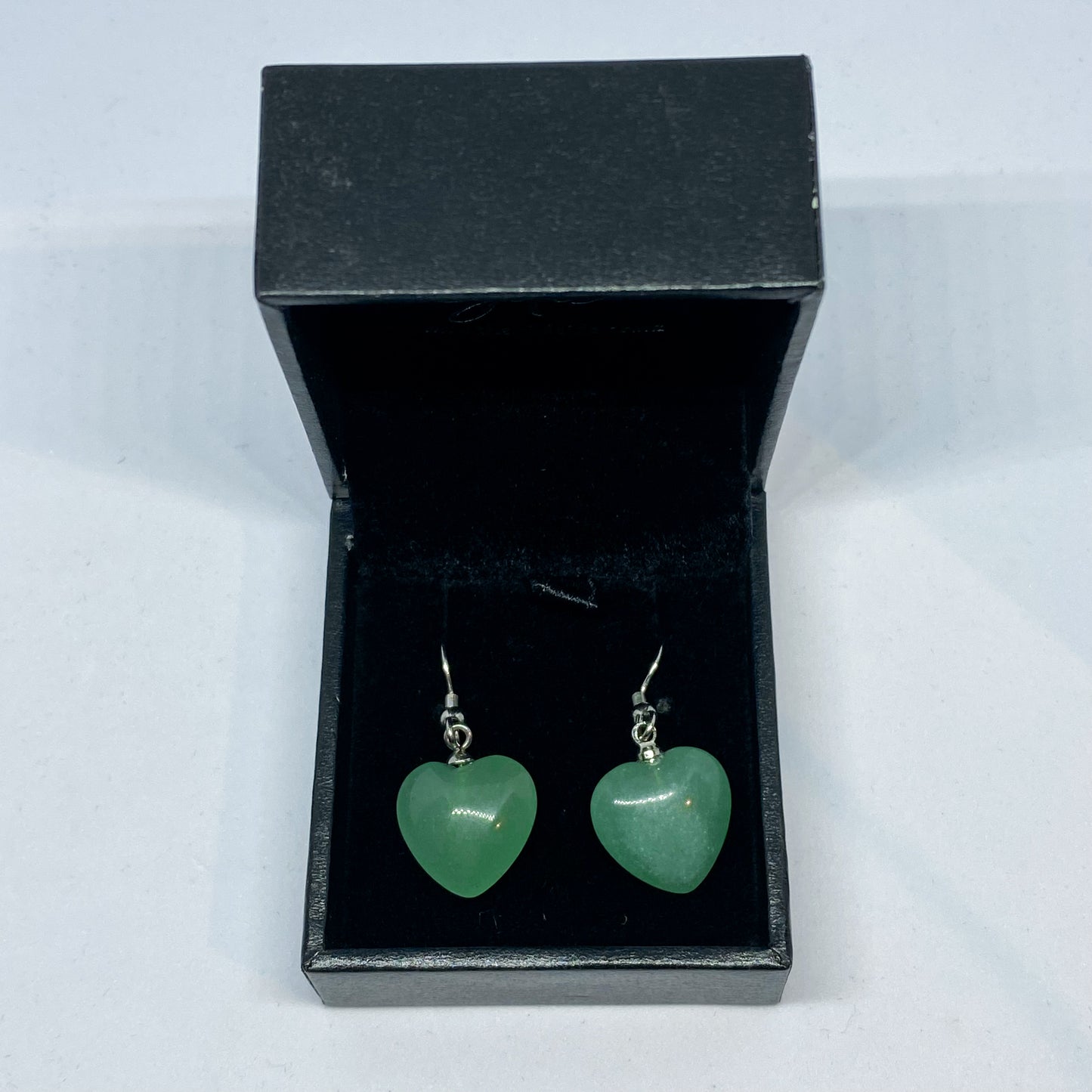 Green Aventurine Heart Earrings - Rivendell Shop