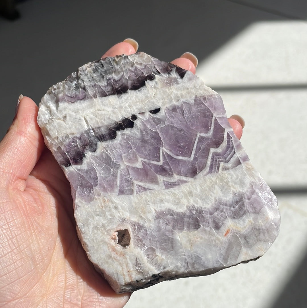 Chevron amethyst slab - Rivendell Shop