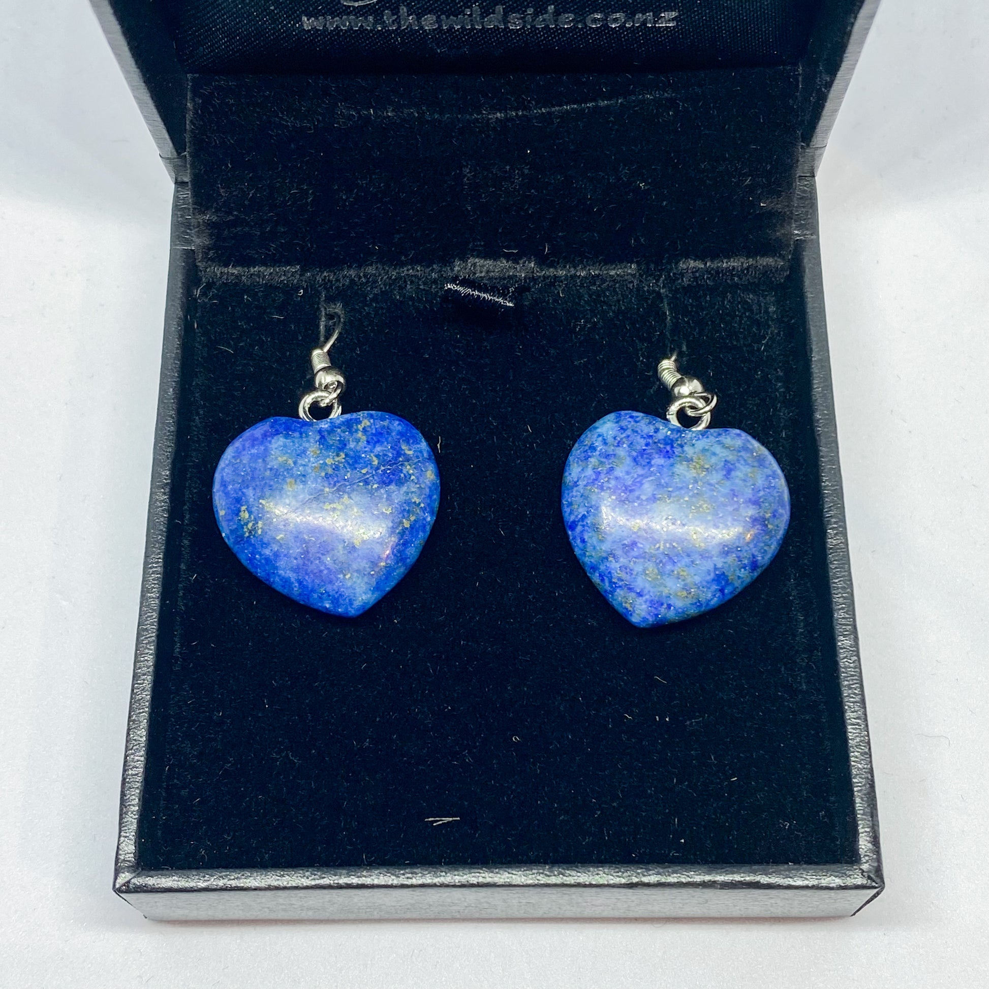 Lapis Lazuli Heart Earrings - Rivendell Shop