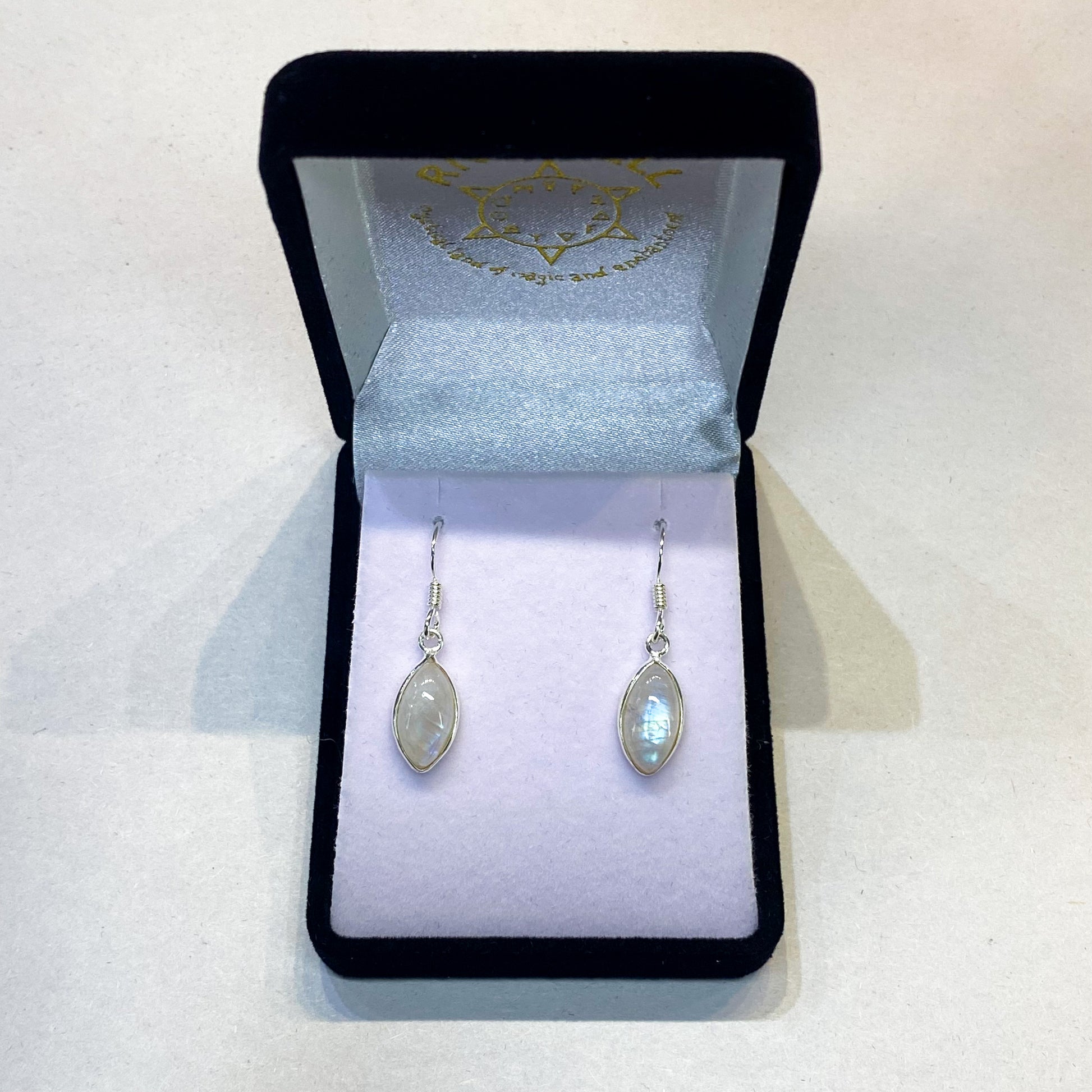 Moonstone Earrings - Long Oval - Rivendell Shop