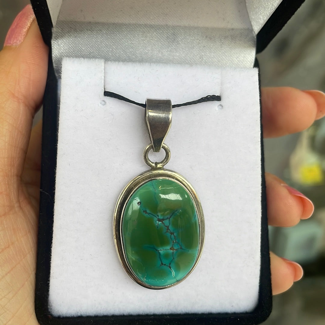 Turquoise silver pendant - Rivendell Shop