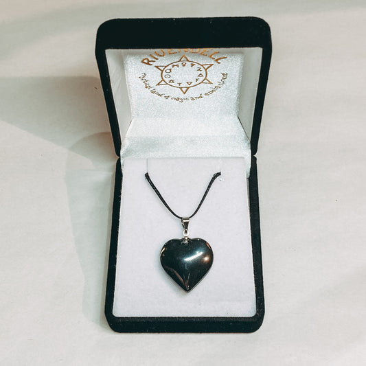 Hematite Heart Pendant - Rivendell Shop