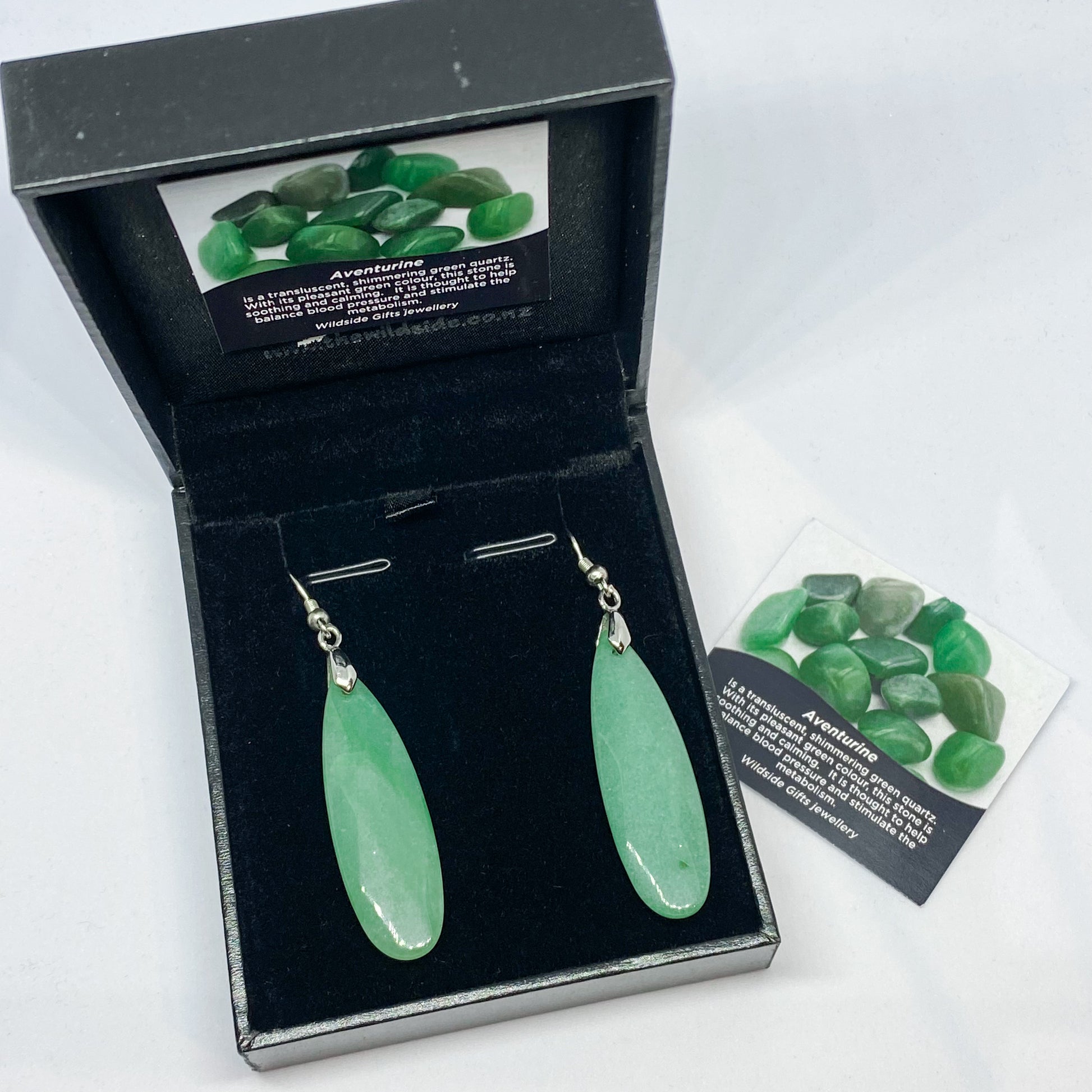 Green Aventurine Long Drop Earrings - Rivendell Shop