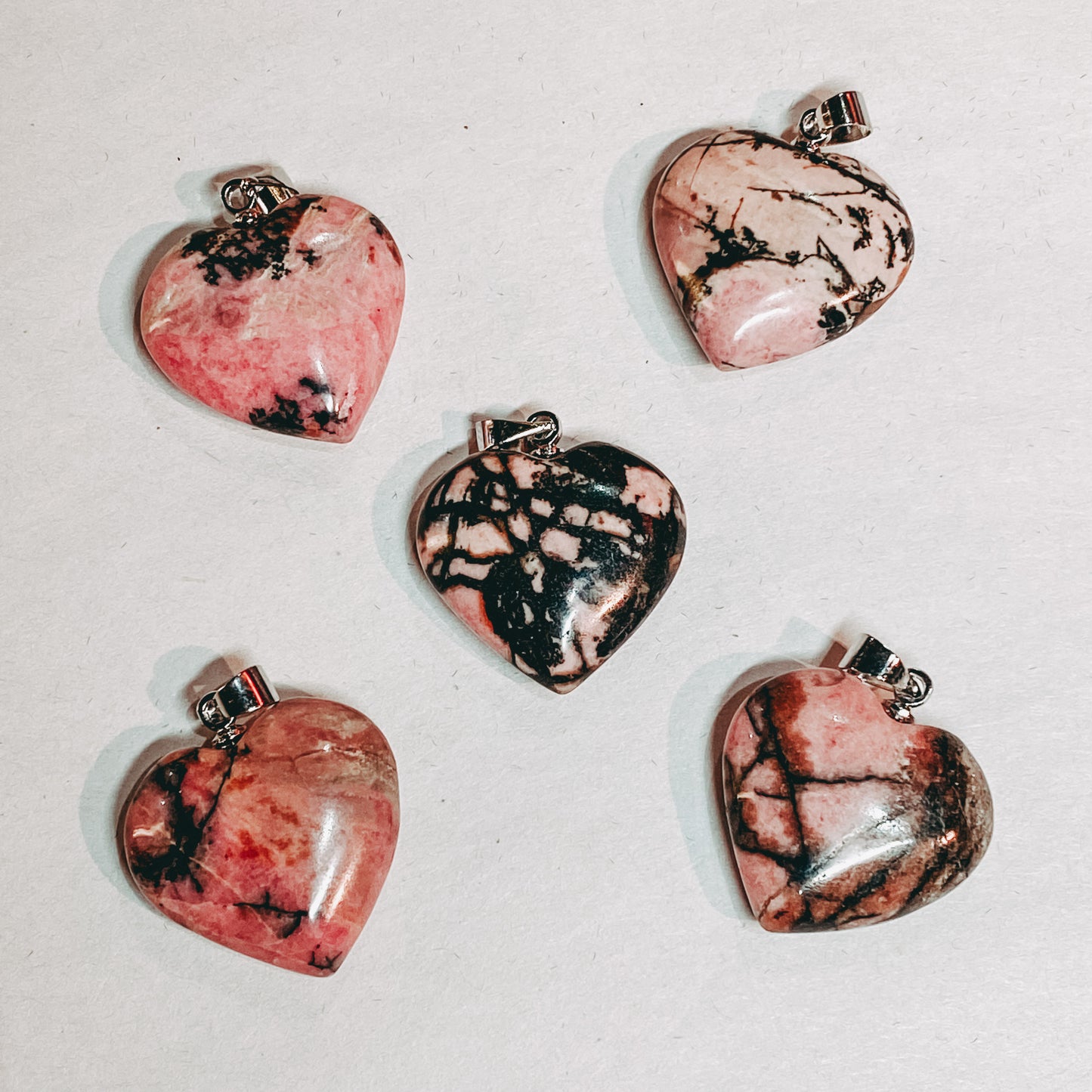 Rhodonite Heart Pendant - Rivendell Shop