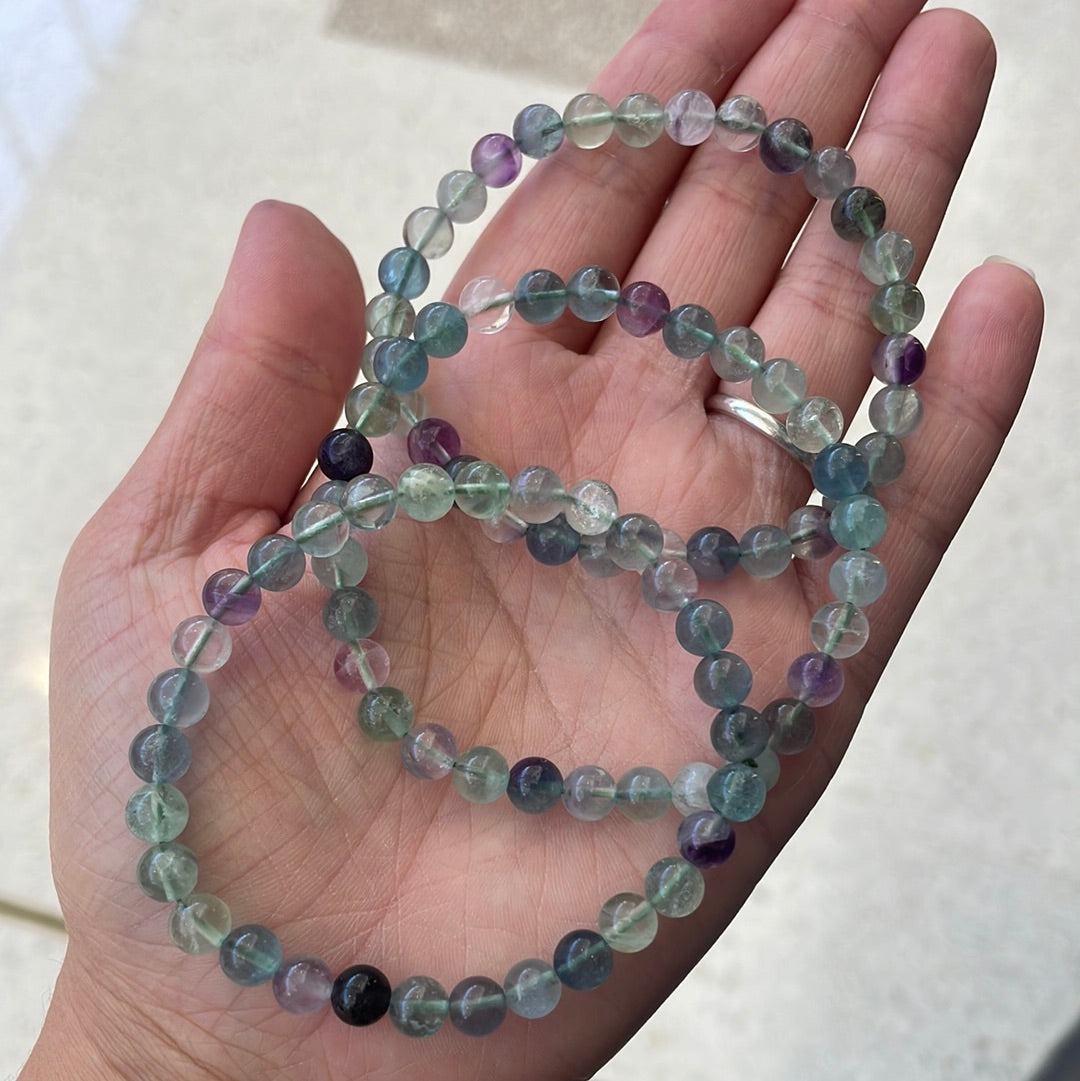 Round Bead Fluorite Bracelets - Rivendell Shop