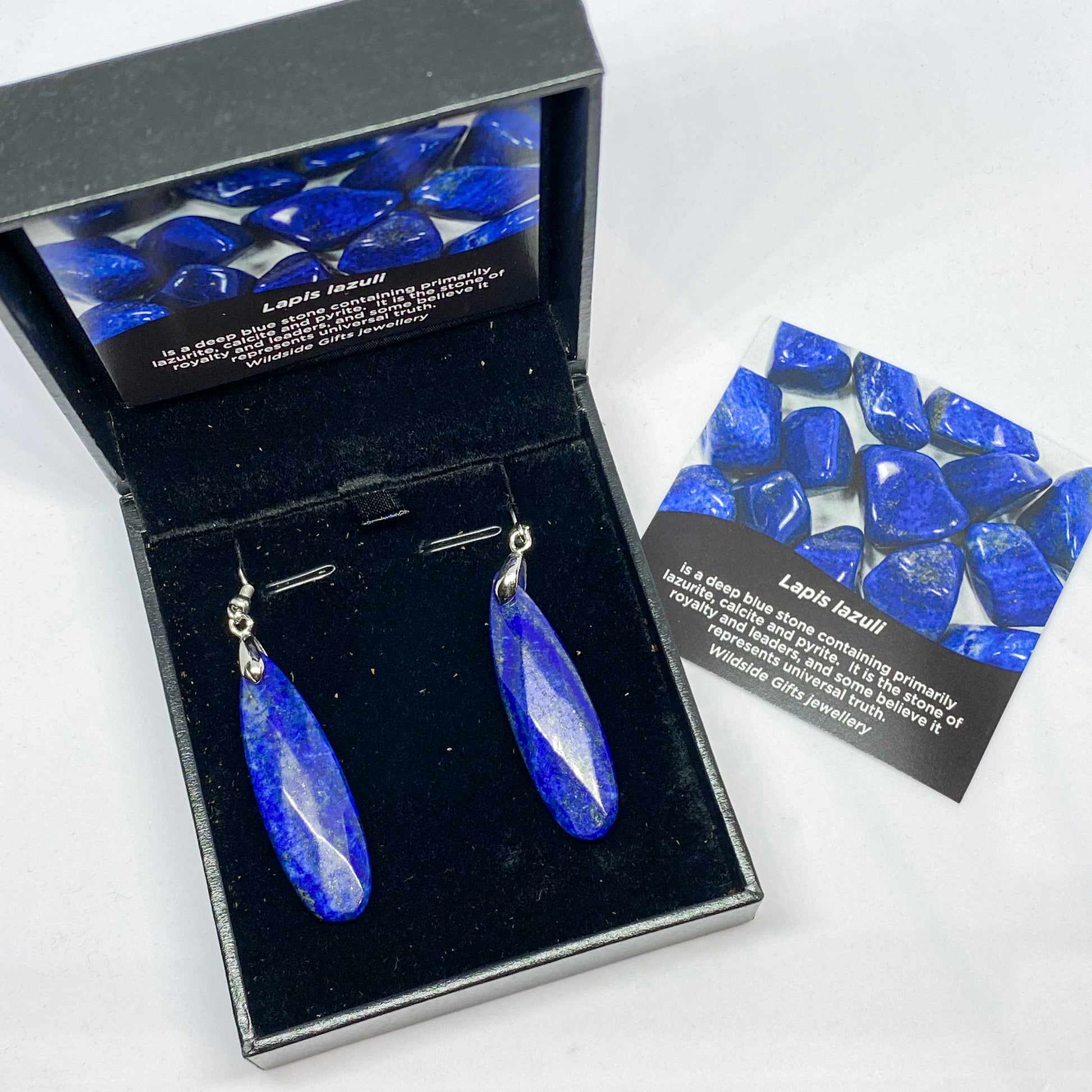 Lapis Lazuli Long Drop Earrings - Rivendell Shop