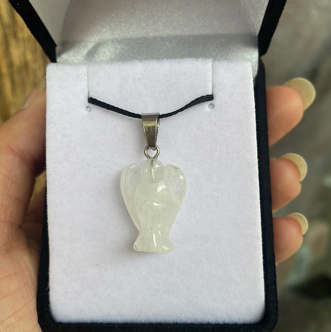 Clear quartz angel pendant - Rivendell Shop