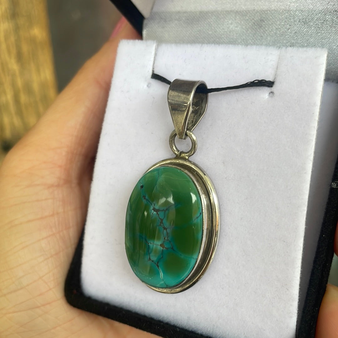 Turquoise silver pendant - Rivendell Shop