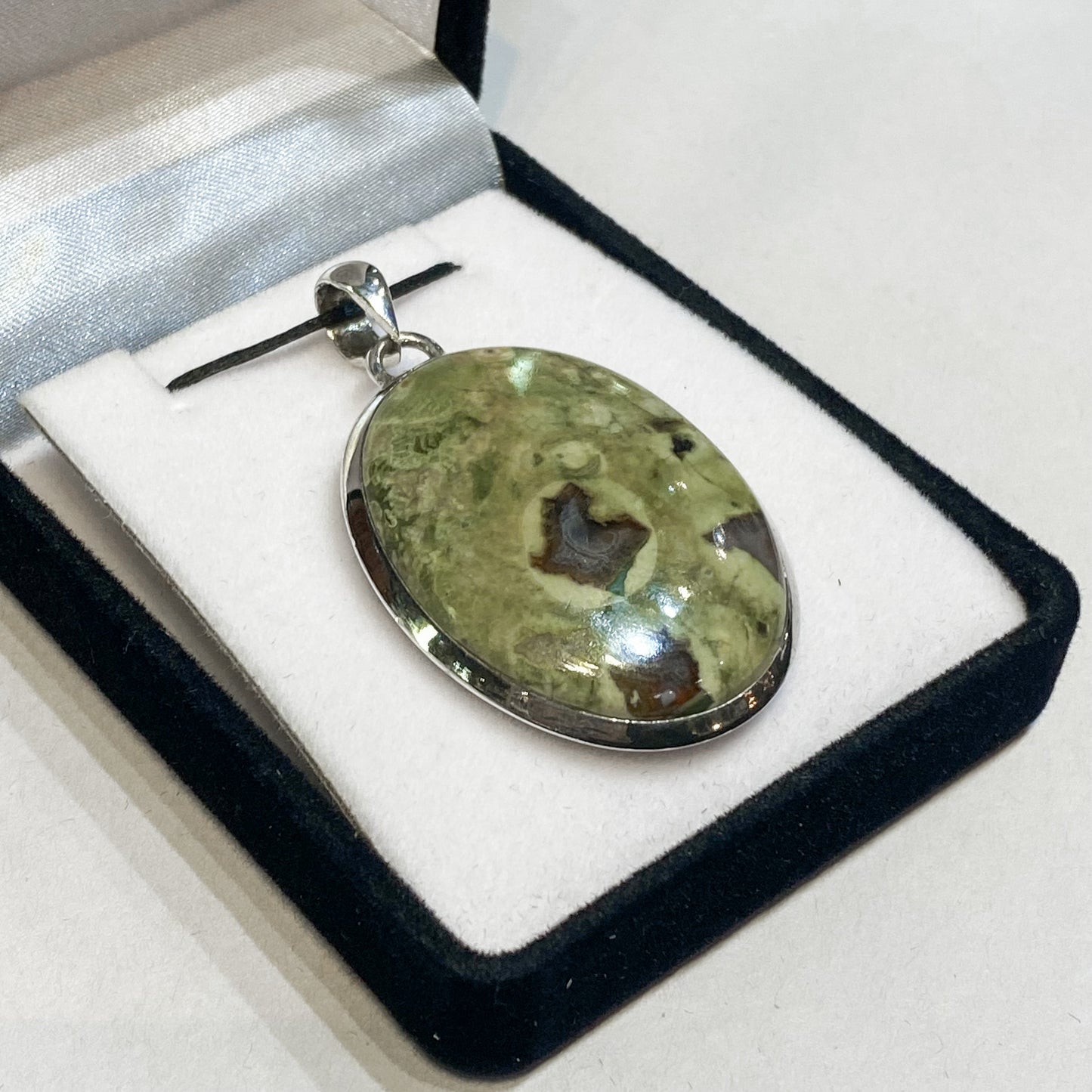 Rainforest Jasper Sterling Silver Pendant - Rivendell Shop