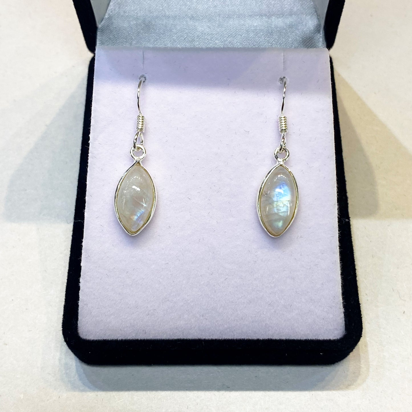 Moonstone Earrings - Long Oval - Rivendell Shop