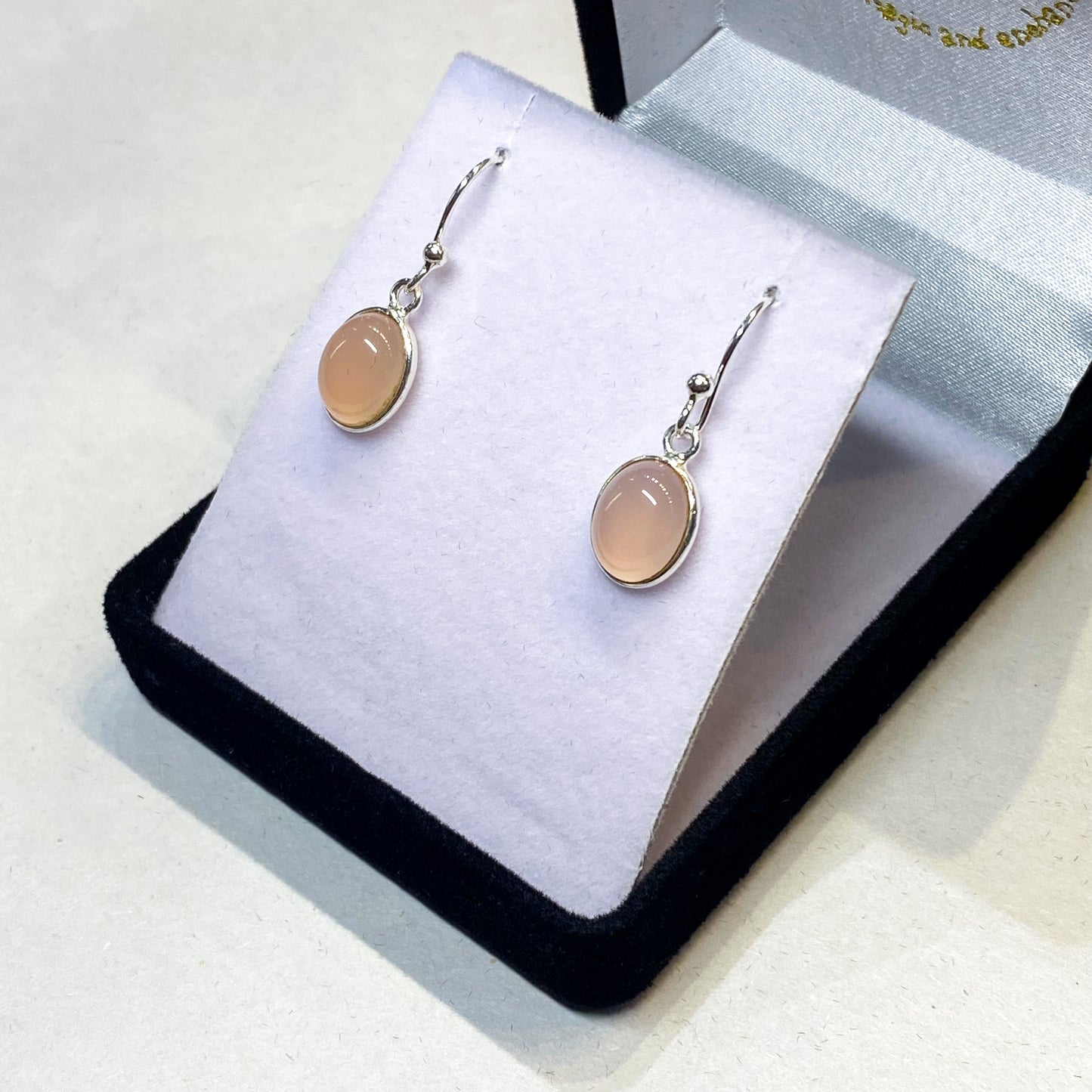 Rose Quartz Earrings - Oval - Rivendell Shop