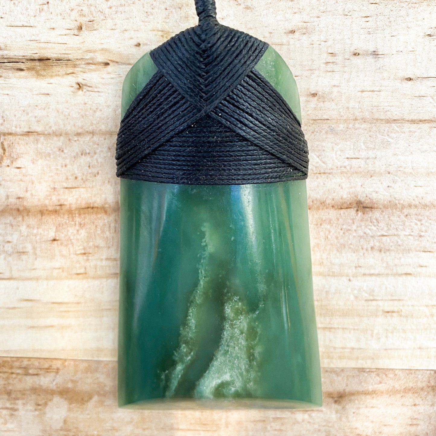 Extra Large Greenstone Toki Pendant 95x54 mm - Rivendell Shop