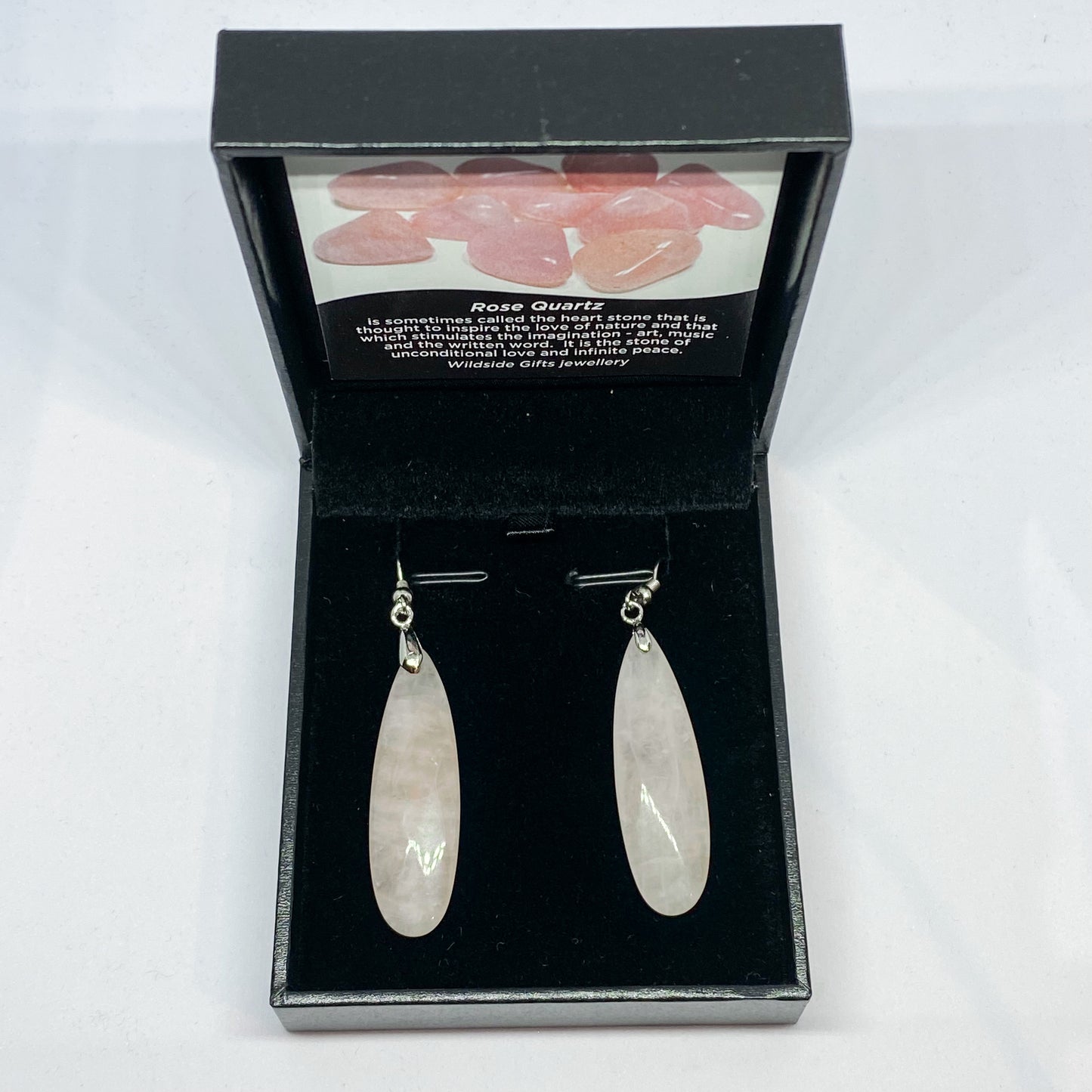 Rose Quartz Long Drop Earrings - Rivendell Shop