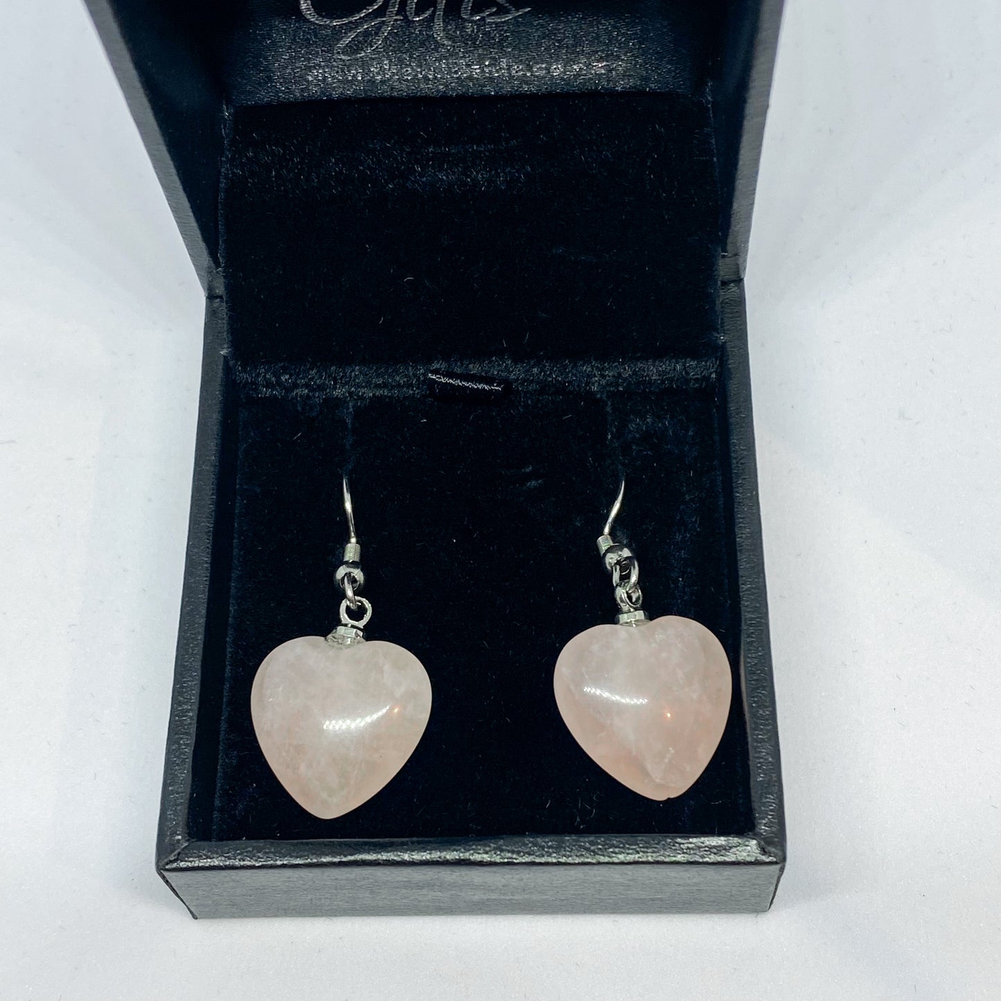 Rose Quartz Heart Earrings - Rivendell Shop