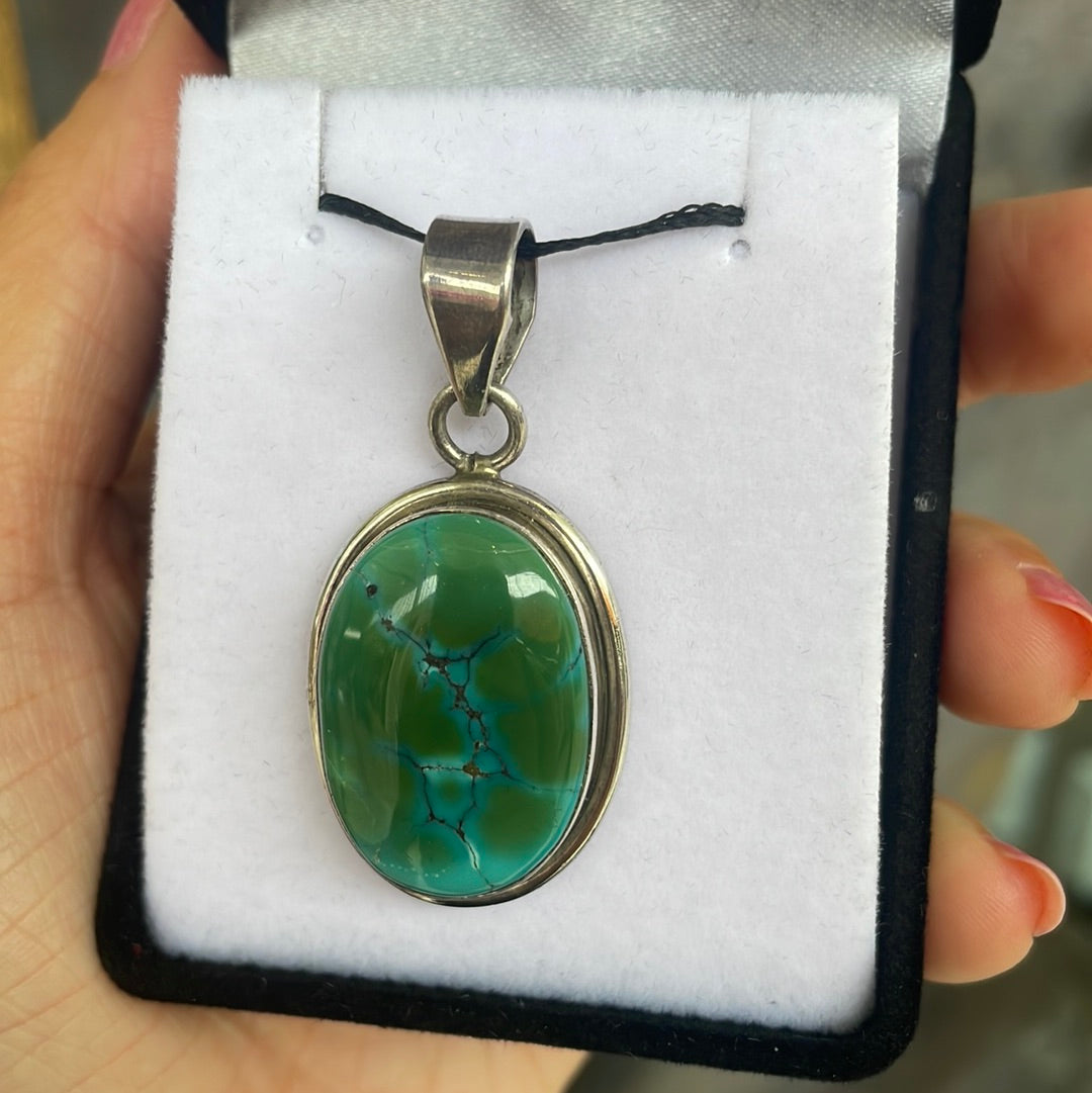 Turquoise silver pendant - Rivendell Shop