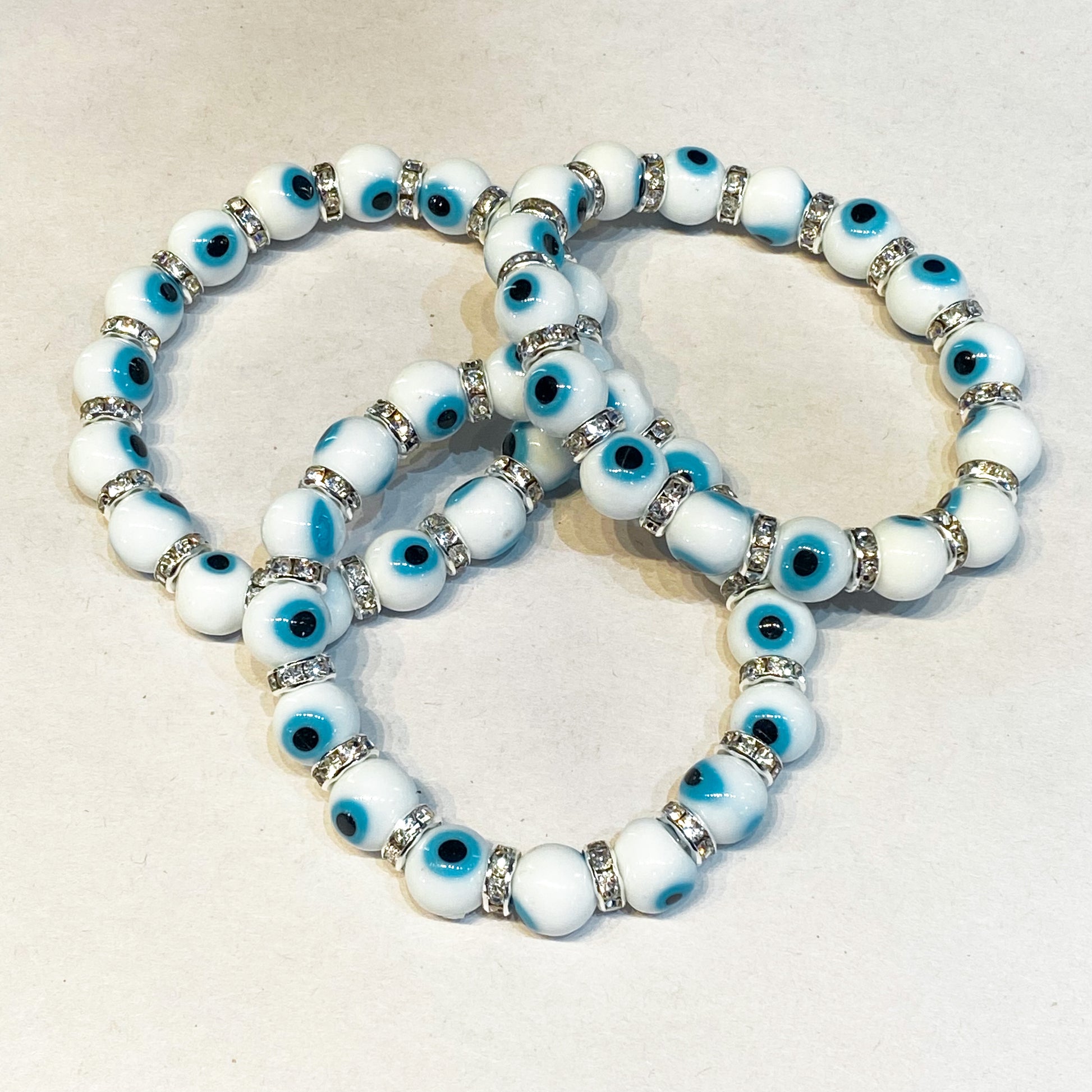 White evil eye bracelet - Rivendell Shop