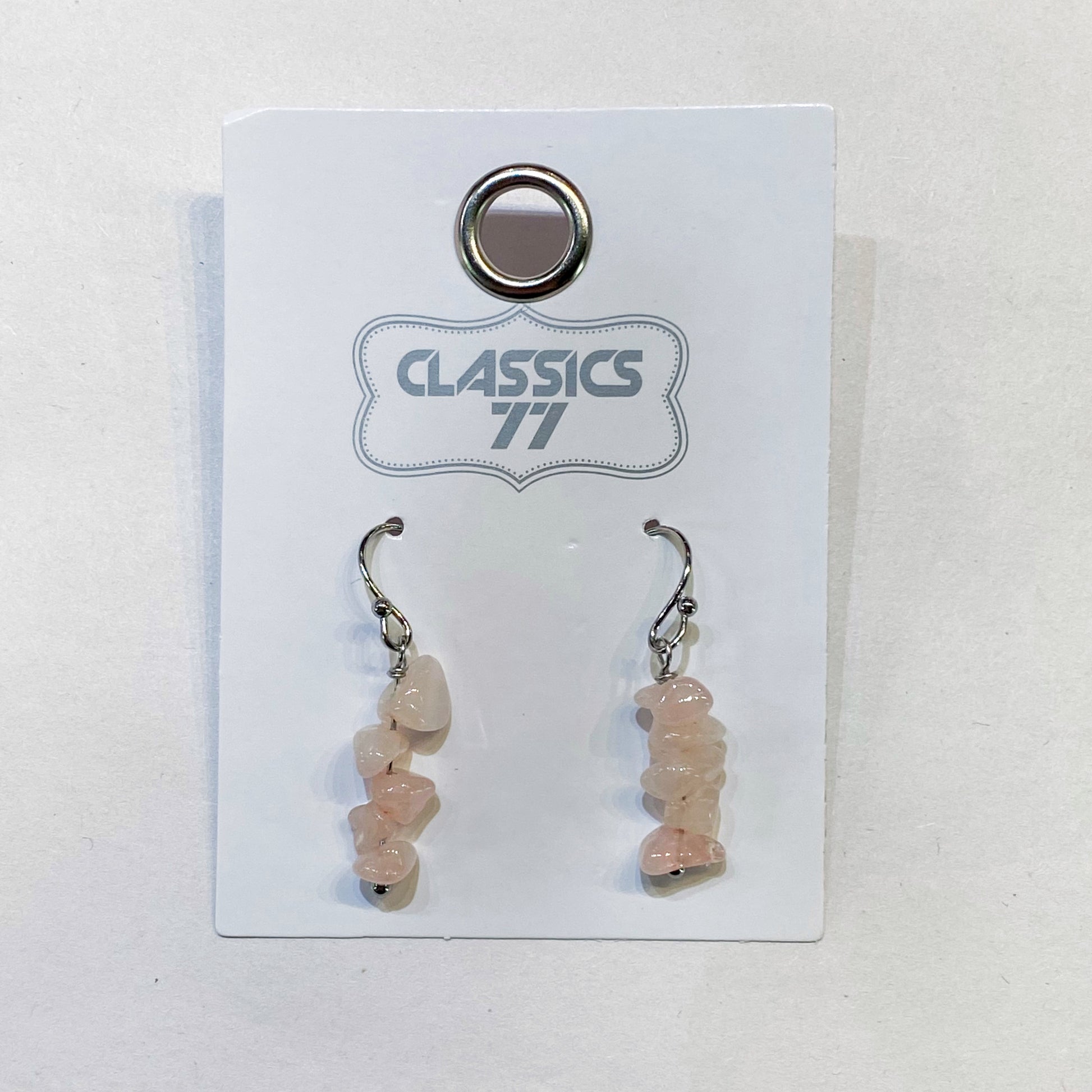 Dainty Rose Quartz Chip Earrings - Rivendell Shop